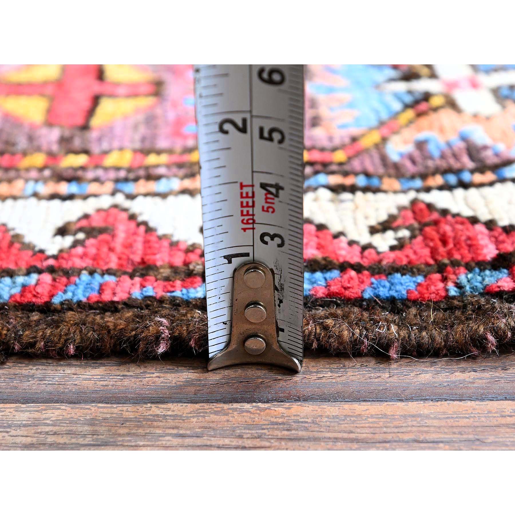 5'x6'7" Cantaloupe Orange, Afghan Ersari with Turkish Knot, Caucasian Design Revival, Vegetable Dyes, Densely Woven, Hand Knotted, Soft Wool, Oriental Rug Sh596