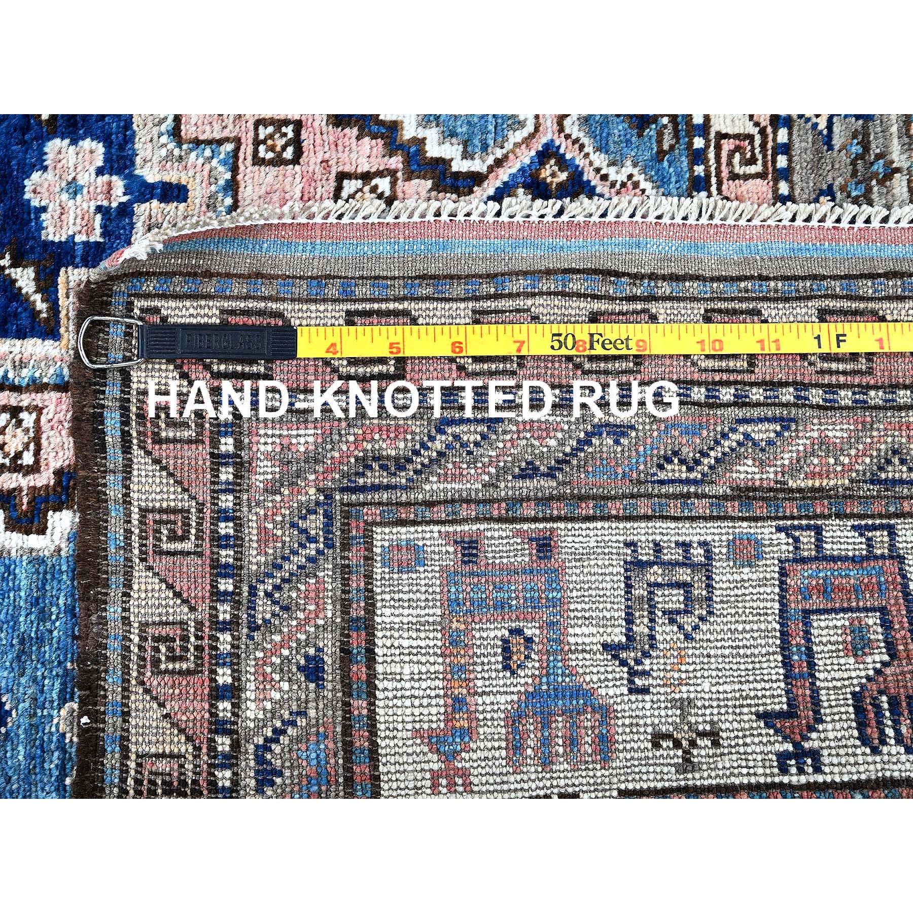 5'x6'3" Crepe Pink, Afghan Ersari with Turkish Knot, Caucasian Design Revival, Ancient Bird Figurines, Vegetable Dyes, Densely Woven, Hand Knotted, Soft Wool, Oriental Rug Sh597