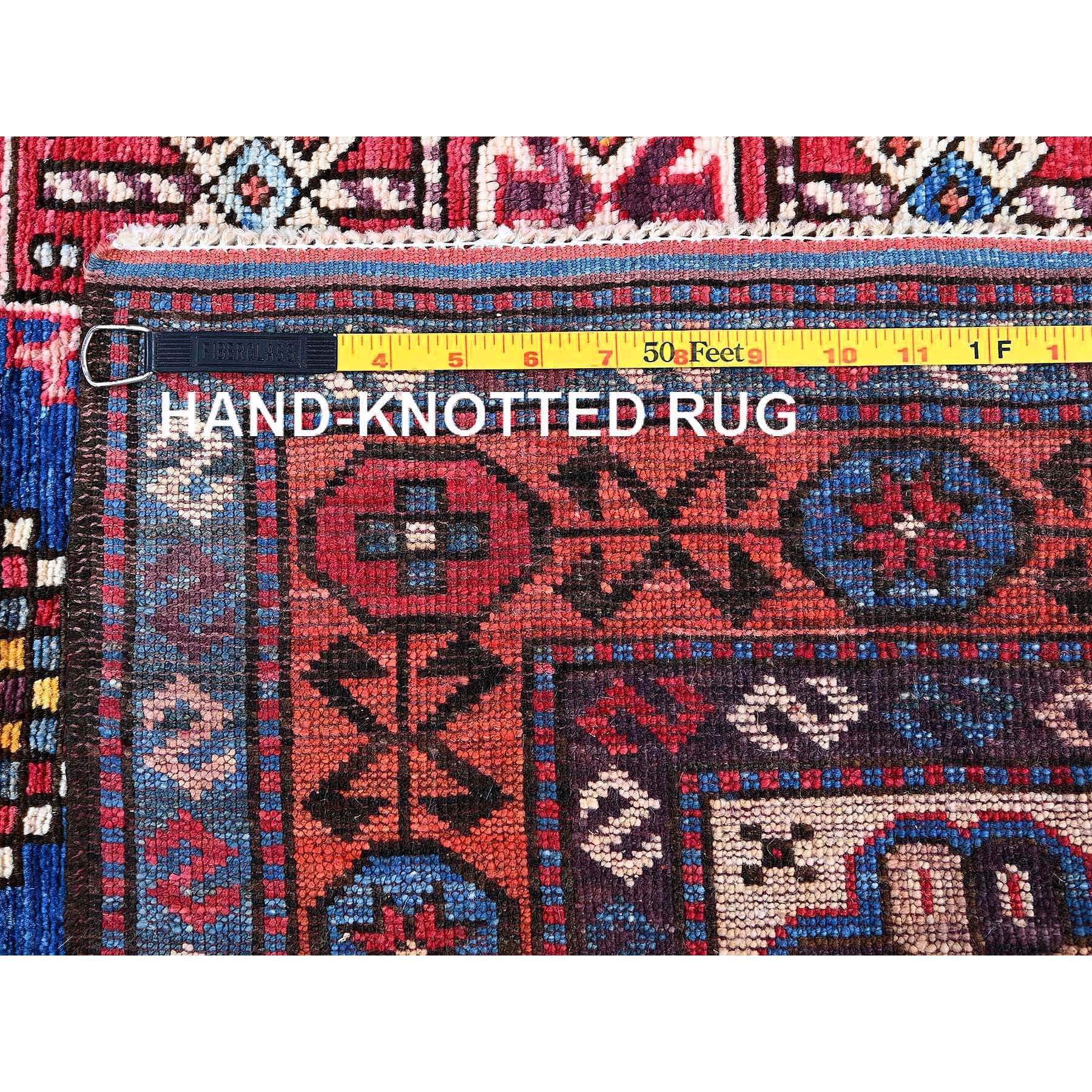 4'1"x5'9" Imperial Blue, Afghan Ersari with Turkish Knot, Caucasian Design Revival, Small Animals and Bird Figurines, Vegetable Dyes, Densely Woven, Hand Knotted, Soft Wool, Oriental Rug Sh606