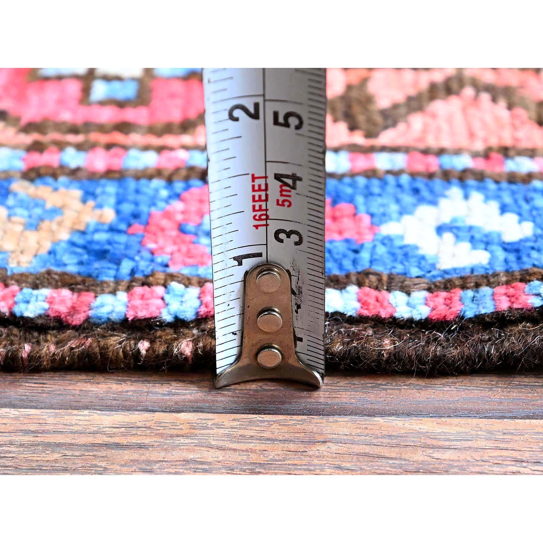 4'2"x6'3" Maya Blue, Afghan Ersari with Turkish Knot, Caucasian Design Revival, Small Bird and Animals Figurines, Vegetable Dyes, Densely Woven, Hand Knotted, Soft Wool, Oriental Rug Sh607