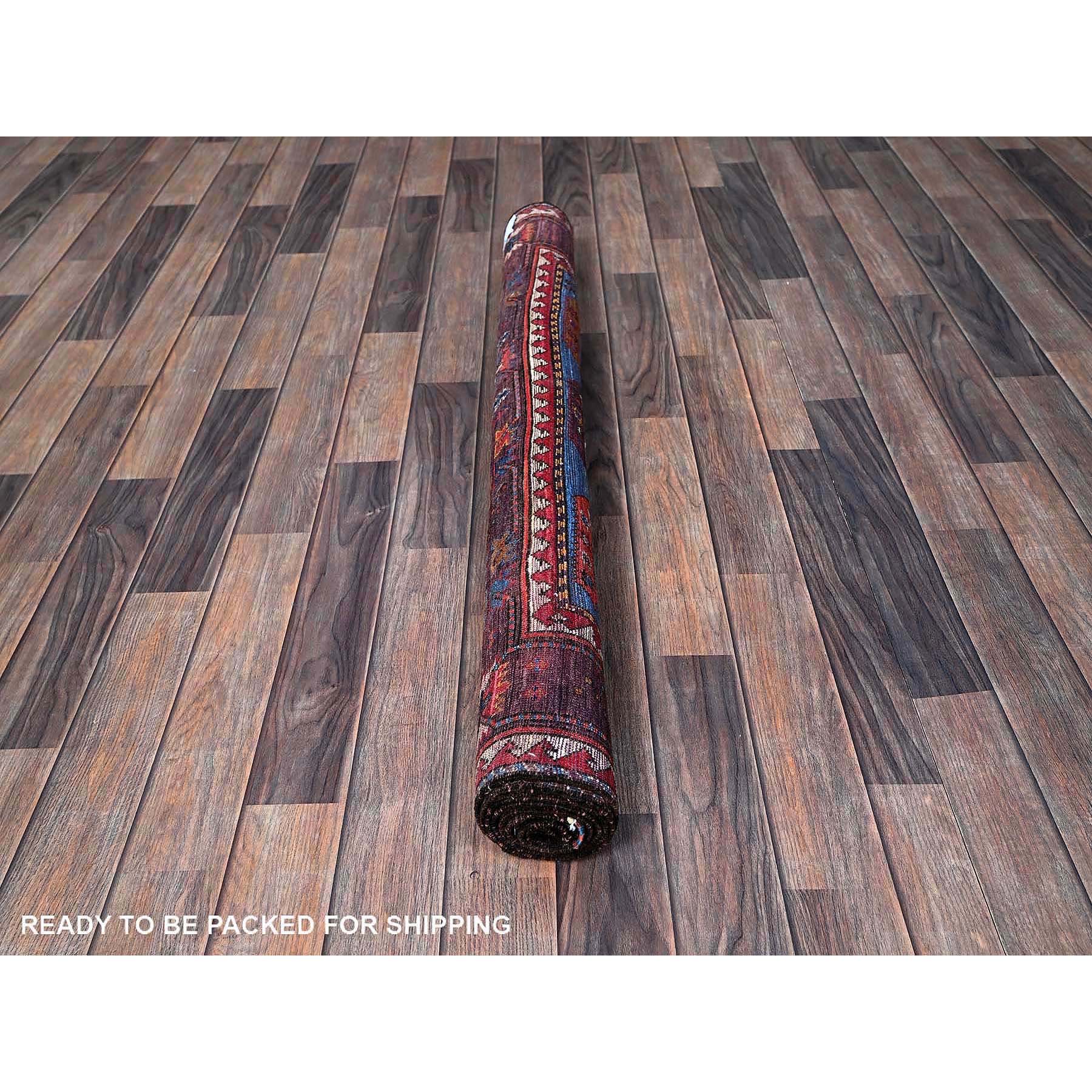 4'3"x5'8" Carolina Blue, Afghan Ersari with Turkish Knot, Caucasian Design Revival, Vegetable Dyes, Densely Woven, Hand Knotted, Soft and Velvety Wool, Oriental Rug Sh613