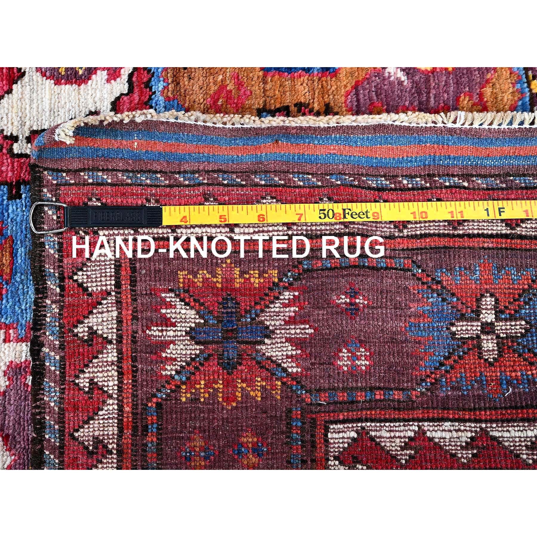 4'3"x5'8" Carolina Blue, Afghan Ersari with Turkish Knot, Caucasian Design Revival, Vegetable Dyes, Densely Woven, Hand Knotted, Soft and Velvety Wool, Oriental Rug Sh613