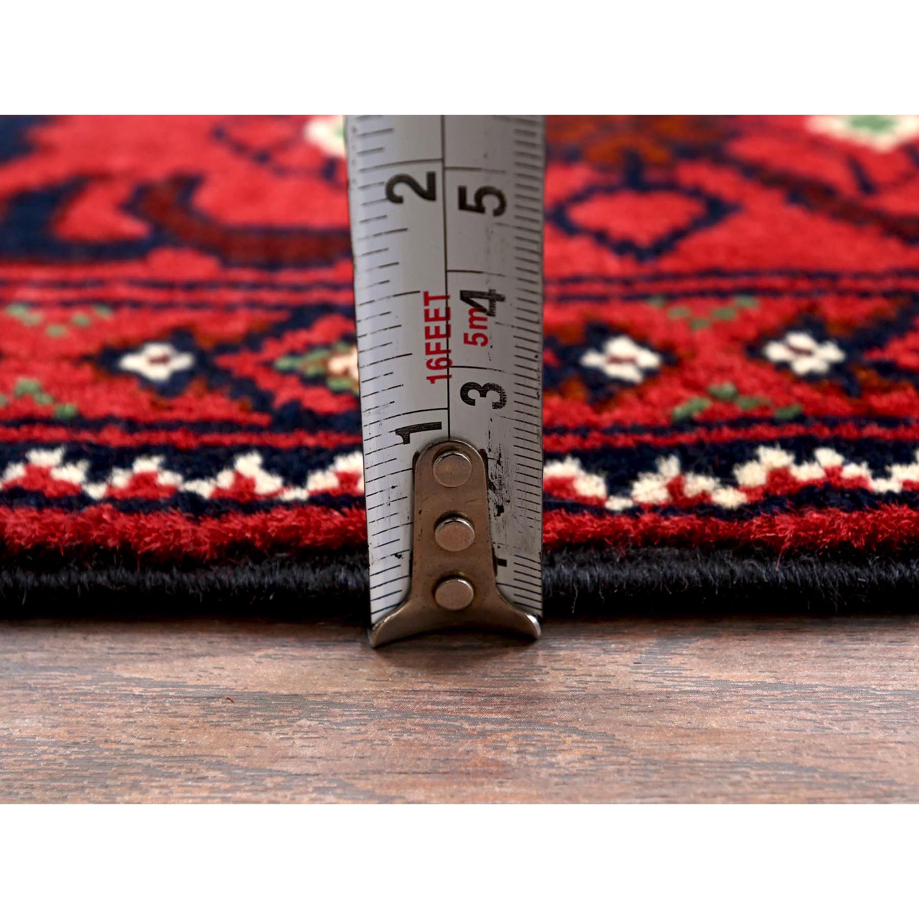 5'x6'7" Scarlet Red, Afghan Khamyab with All Over Geometric Pattern, Pure Wool, Vegetable Dyes, Hand Knotted, Oriental Rug Sh655