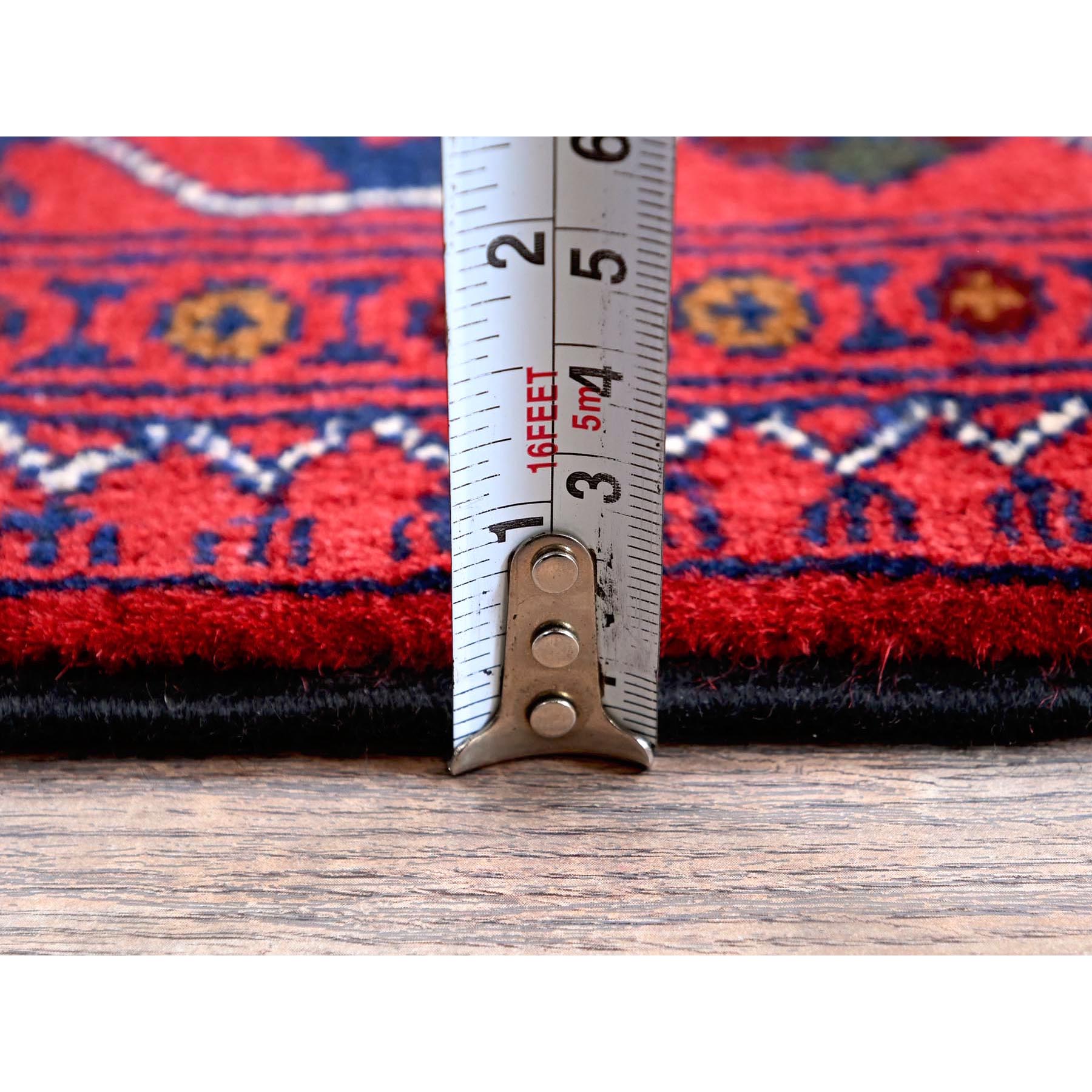 5'x7' Chili Red, Afghan Khamyab with Geometric Medallions Design, Pure Wool, Vegetable Dyes, Hand Knotted, Oriental Rug Sh661