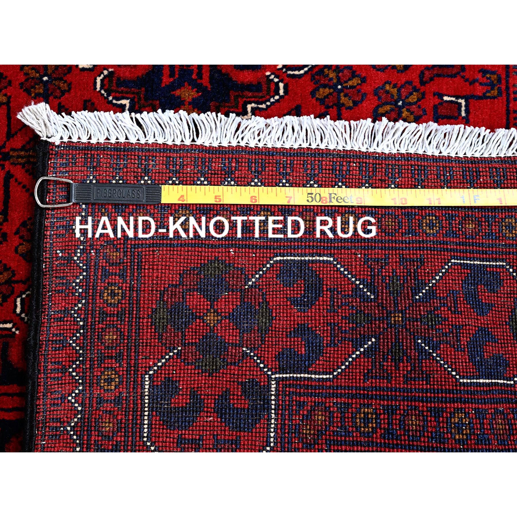 5'x7' Chili Red, Afghan Khamyab with Geometric Medallions Design, Pure Wool, Vegetable Dyes, Hand Knotted, Oriental Rug Sh661