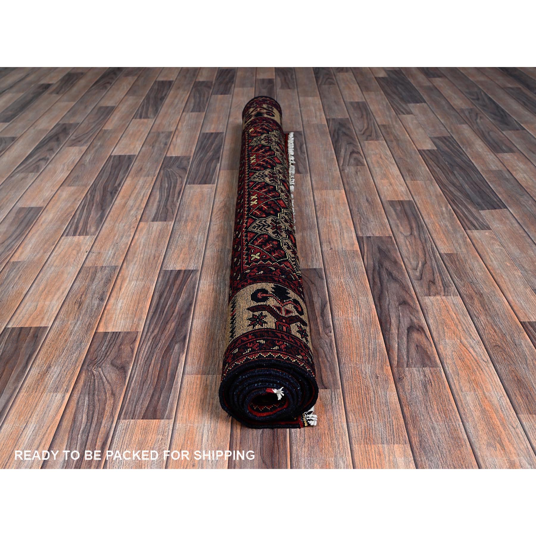 4'9"x6'1" Imperial Red, Afghan Khamyab with Unusual Light Color Background, Hand Knotted, Soft and Shiny Wool, Vegetable Dyes, Oriental Rug Sh673