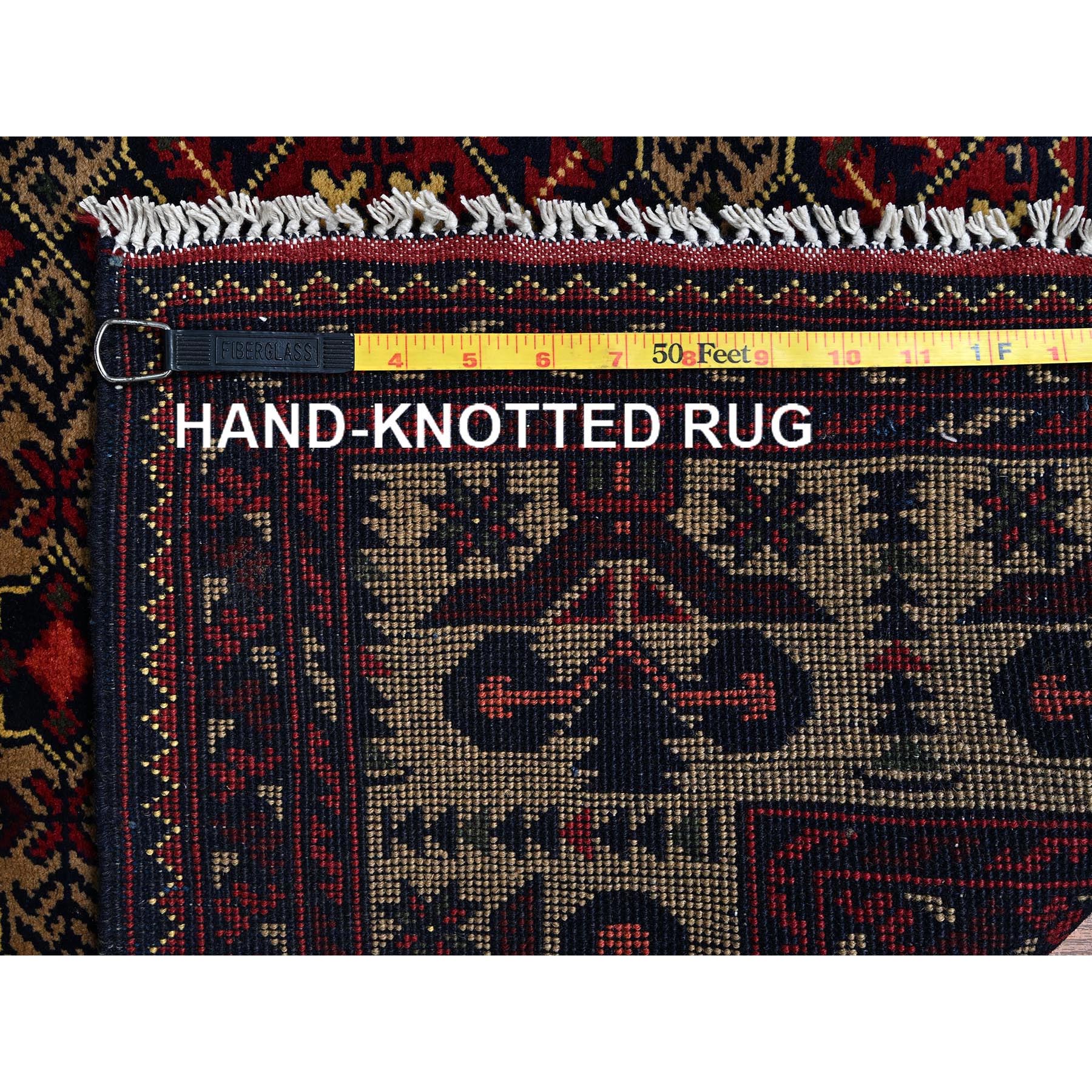 4'9"x6'1" Imperial Red, Afghan Khamyab with Unusual Light Color Background, Hand Knotted, Soft and Shiny Wool, Vegetable Dyes, Oriental Rug Sh673