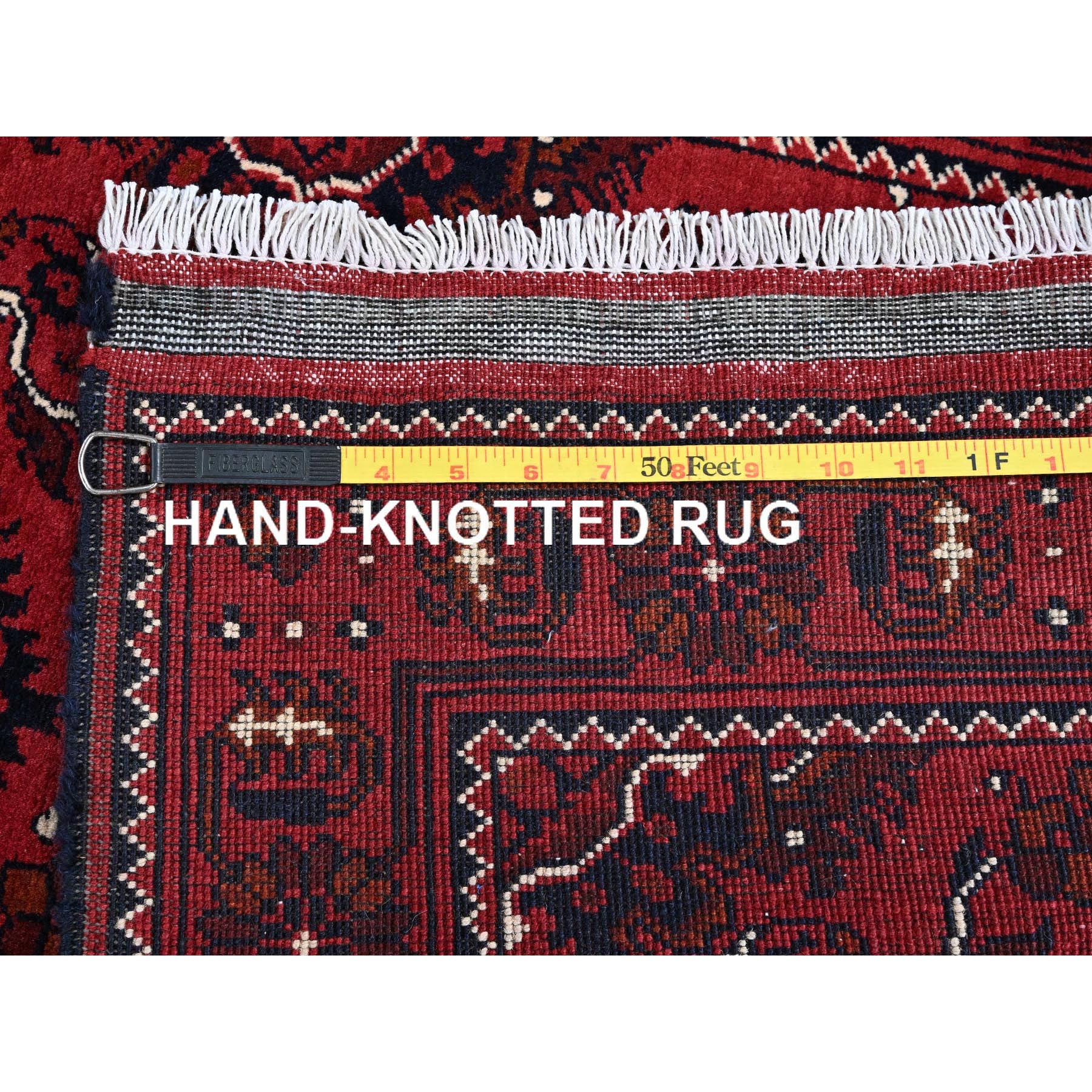 2'7"x5'2" Berry Red, Afghan Khamyab with Tribal Medallions Design, Hand Knotted, Soft and Velvety Wool, Vegetable Dyes, Short Runner, Oriental Rug Sh690