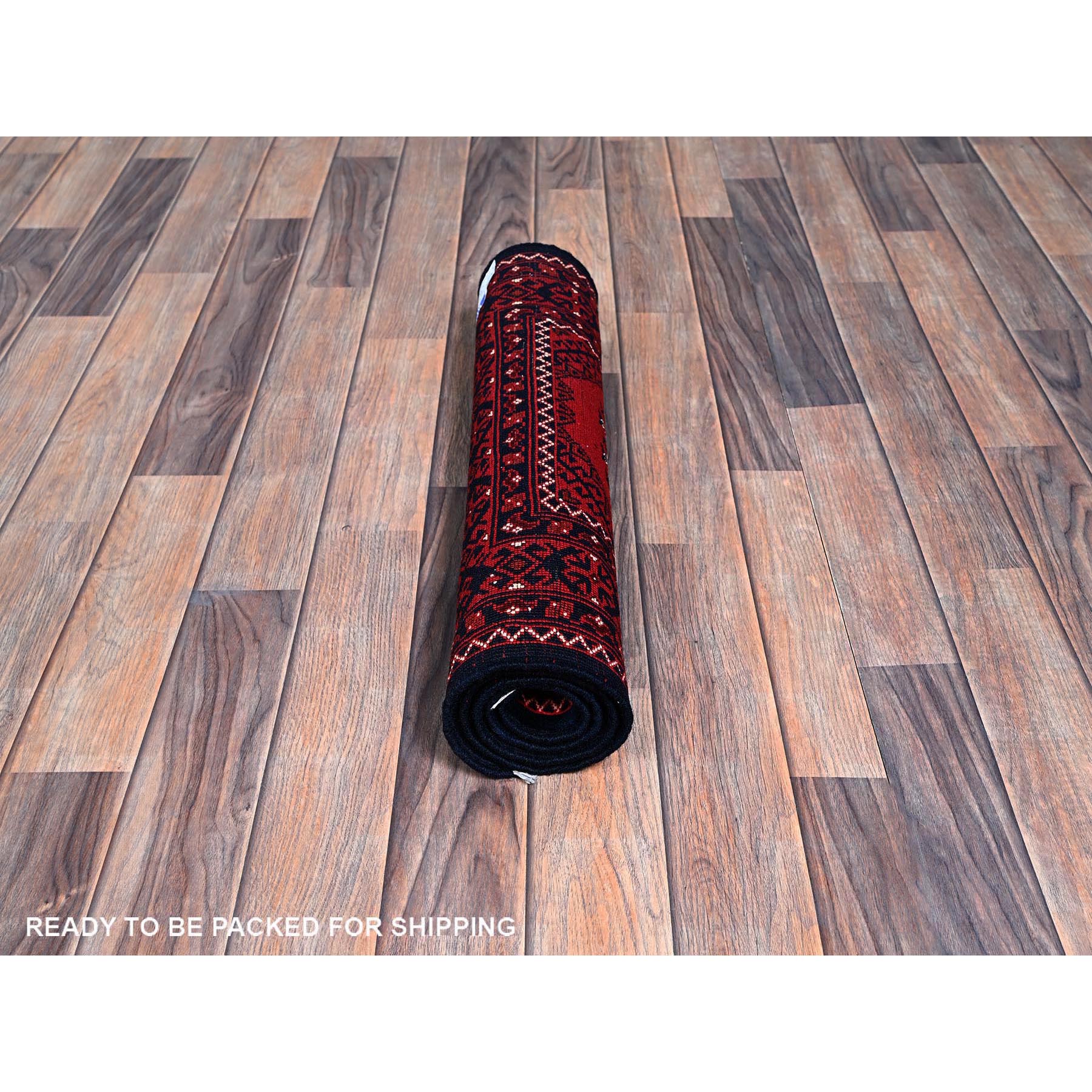 2'2"x3'10" Berry Red, Afghan Khamyab with Flower Design, Hand Knotted, Soft and Shiny Wool, Vegetable Dyes, Mat, Sample, Oriental Rug Sh718