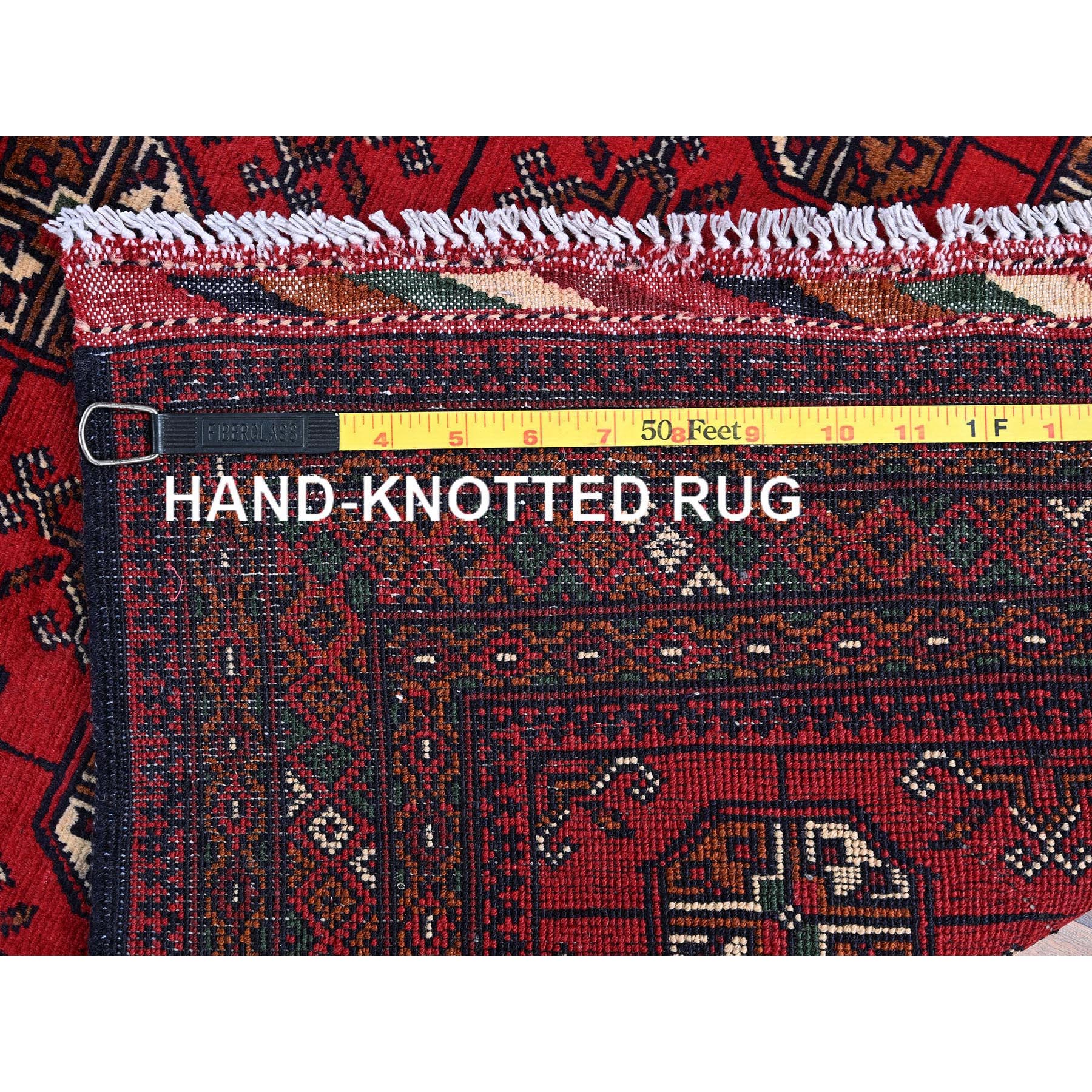 2'8"x3'9" Scarlet Red, Princess Bokara with Geometric Medallions Design, Soft Wool, Vegetable Dyes, Hand Knotted, Mat, Sample, Oriental Rug Sh723