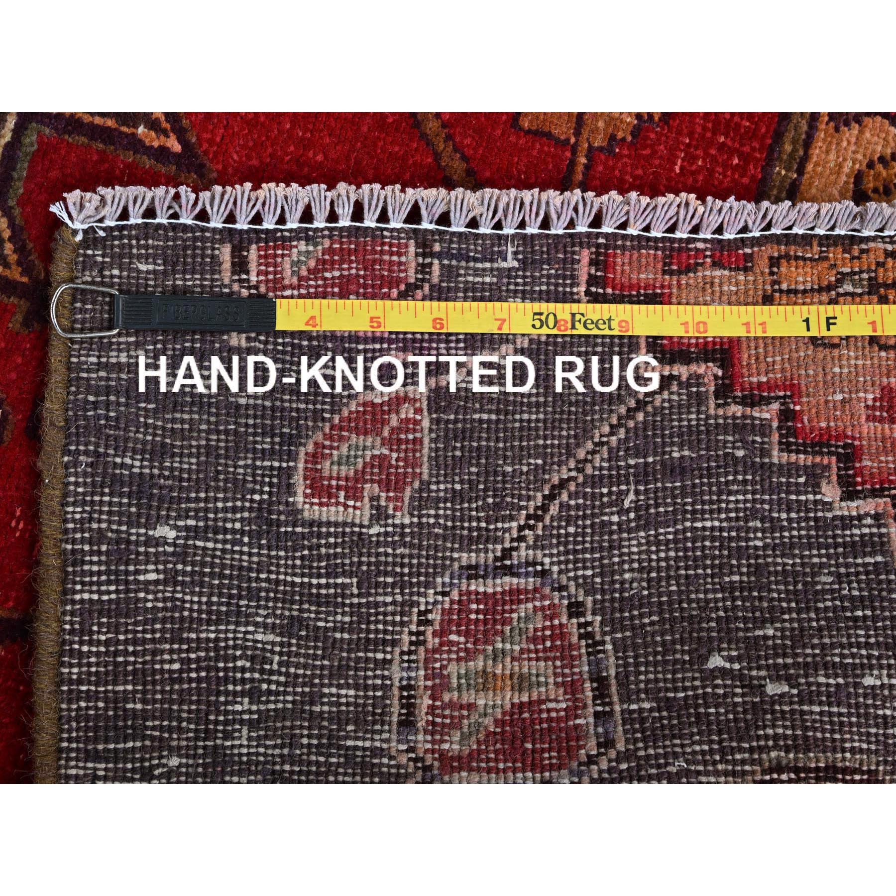 2'8"x7'10" Graphite Gray, Vintage Persian Hamadan with Geometric Medallions Design, Shaved Down, Zero Pile, Sides and Ends Professionally Secured, Hand Knotted, Pure Wool, Runner, Oriental Rug Sh796