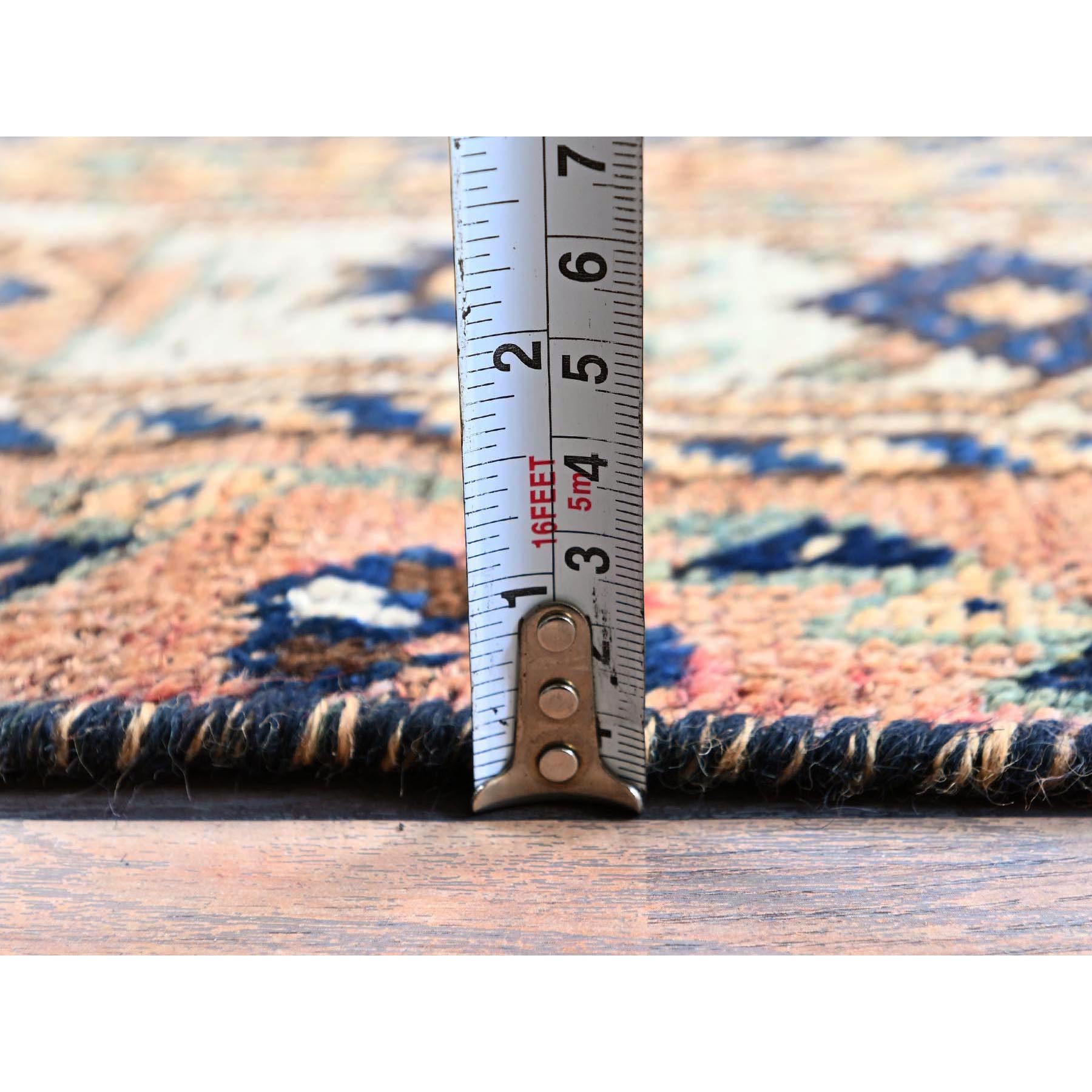 4'10"x8'1" Bisque Brown, Washed Out and Distressed, Vintage Persian Shiraz with Geometric Pattern, Shaved Low, Zero Pile, Sides and Ends Professionally Secured, Clean, Hand Knotted, 100% Wool, Oriental Rug Sh852