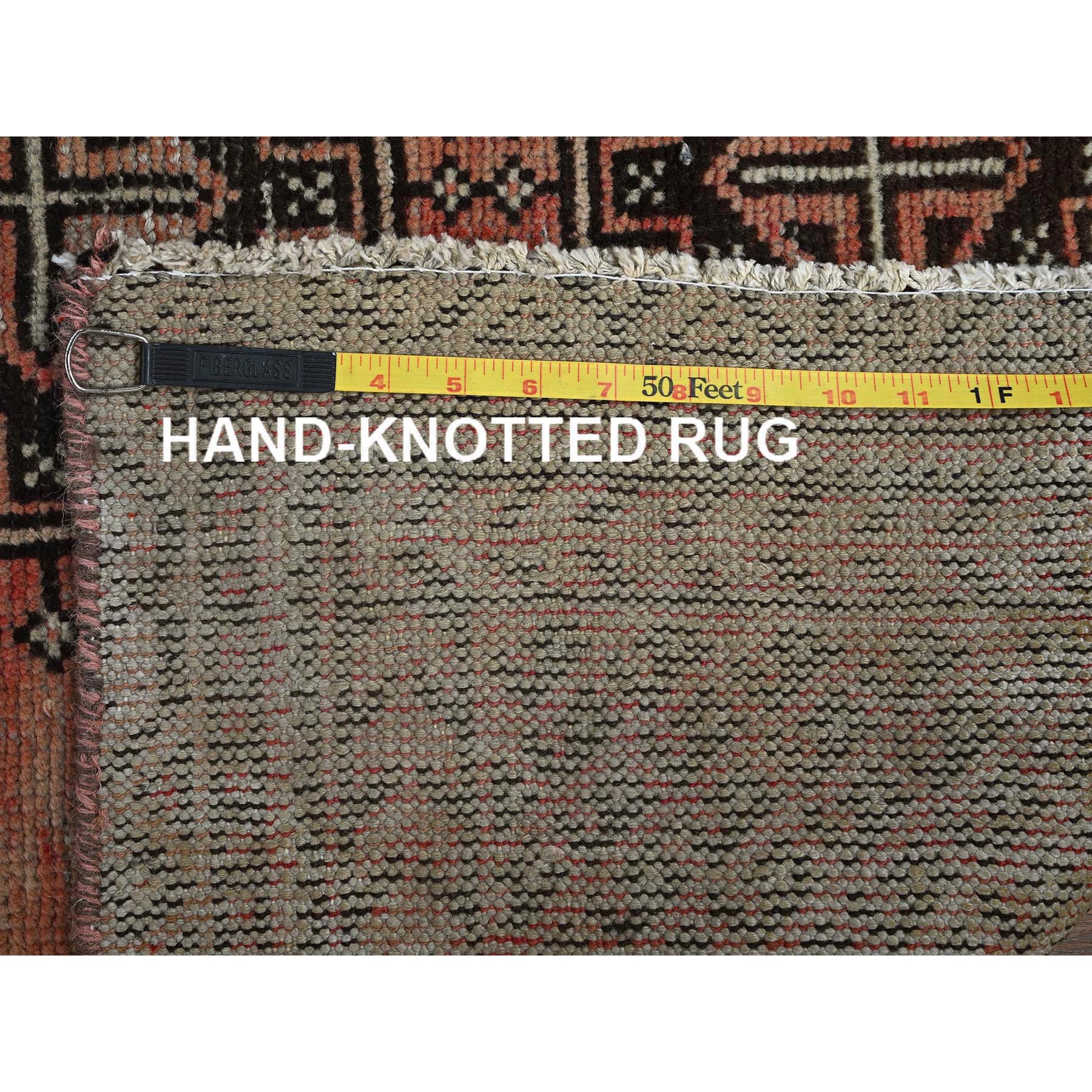 3'9"x6' Peach Color, Vintage Persian Shiraz with Intricate Paisley Design, Shaved Down, Zero Pile, Sides and Ends Professionally Secured, Clean, Hand Knotted, 100% Wool, Oriental Rug Sh860