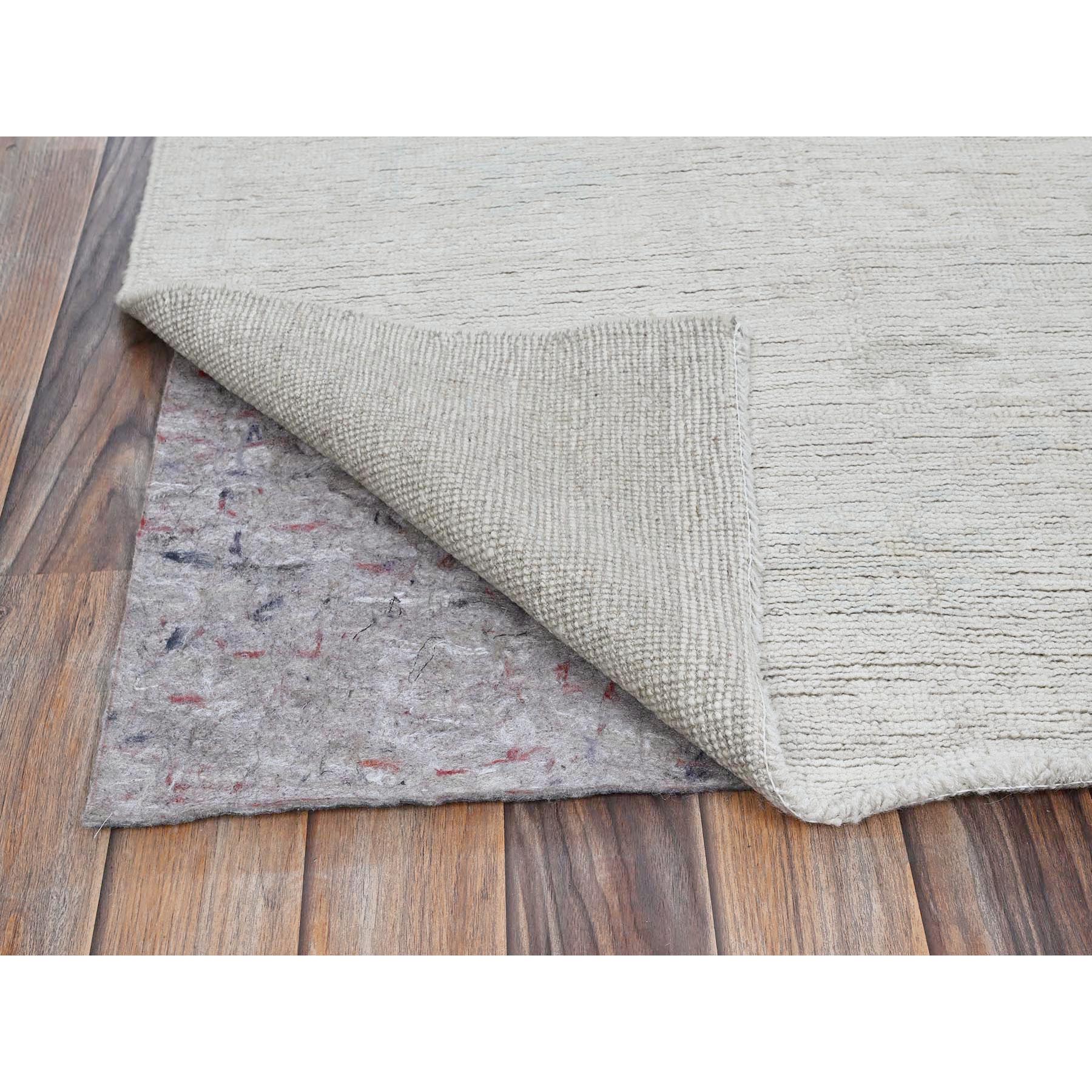 8'x10' Bone White, Afghan Oushak with All Over Vines Design, Supple Collection, Soft and Lush Pile, Pure Wool, Densely Woven, Hand Knotted, Oriental Rug Sh889