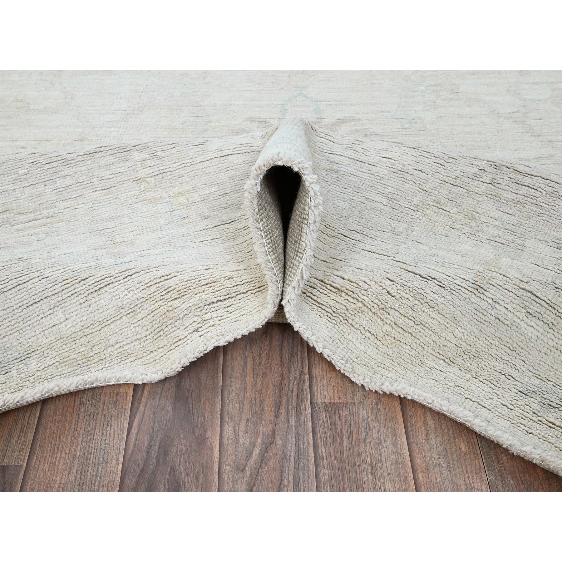 8'x10' Bone White, Afghan Oushak with All Over Vines Design, Supple Collection, Soft and Lush Pile, Pure Wool, Densely Woven, Hand Knotted, Oriental Rug Sh889