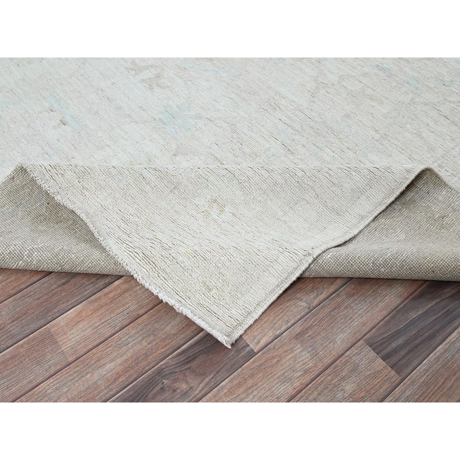 8'x10' Bone White, Afghan Oushak with All Over Vines Design, Supple Collection, Soft and Lush Pile, Pure Wool, Densely Woven, Hand Knotted, Oriental Rug Sh889