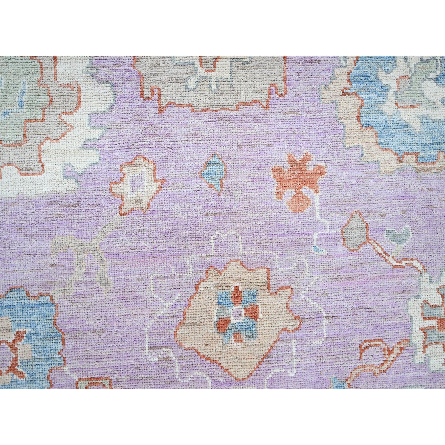 8'x10' Lavender Purple, Afghan Oushak with Colorful Leaf Design, Supple Collection, Hand Knotted, Soft and Lush Pile, Pure Wool, Densely Woven, Oriental Rug Sh890