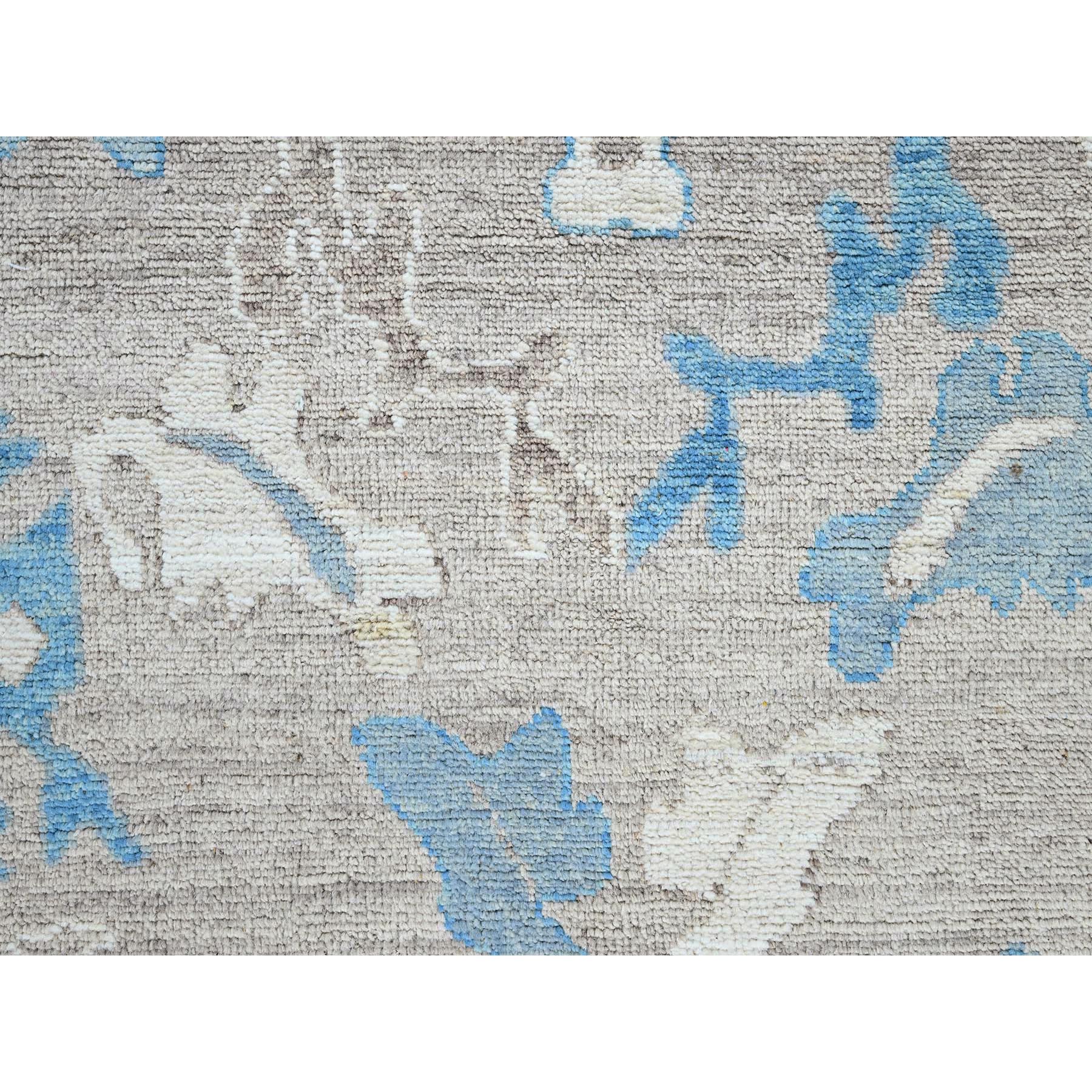 9'7"x12'2" Dark Vanilla Brown, Afghan Oushak with Leaf Design, Supple Collection, Soft and Lush Pile, Densely Woven, Pure Wool, Hand Knotted, Oriental Rug Sh894