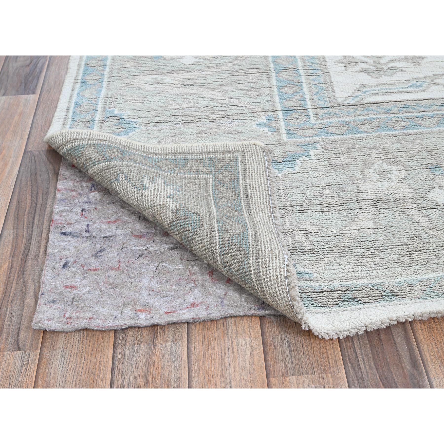 8'x9'8" Alabaster White, Afghan Oushak with All Over Vines Design, Supple Collection, Soft and Lush Pile, Velvety Wool, Densely Woven, Hand Knotted, Oriental Rug Sh899