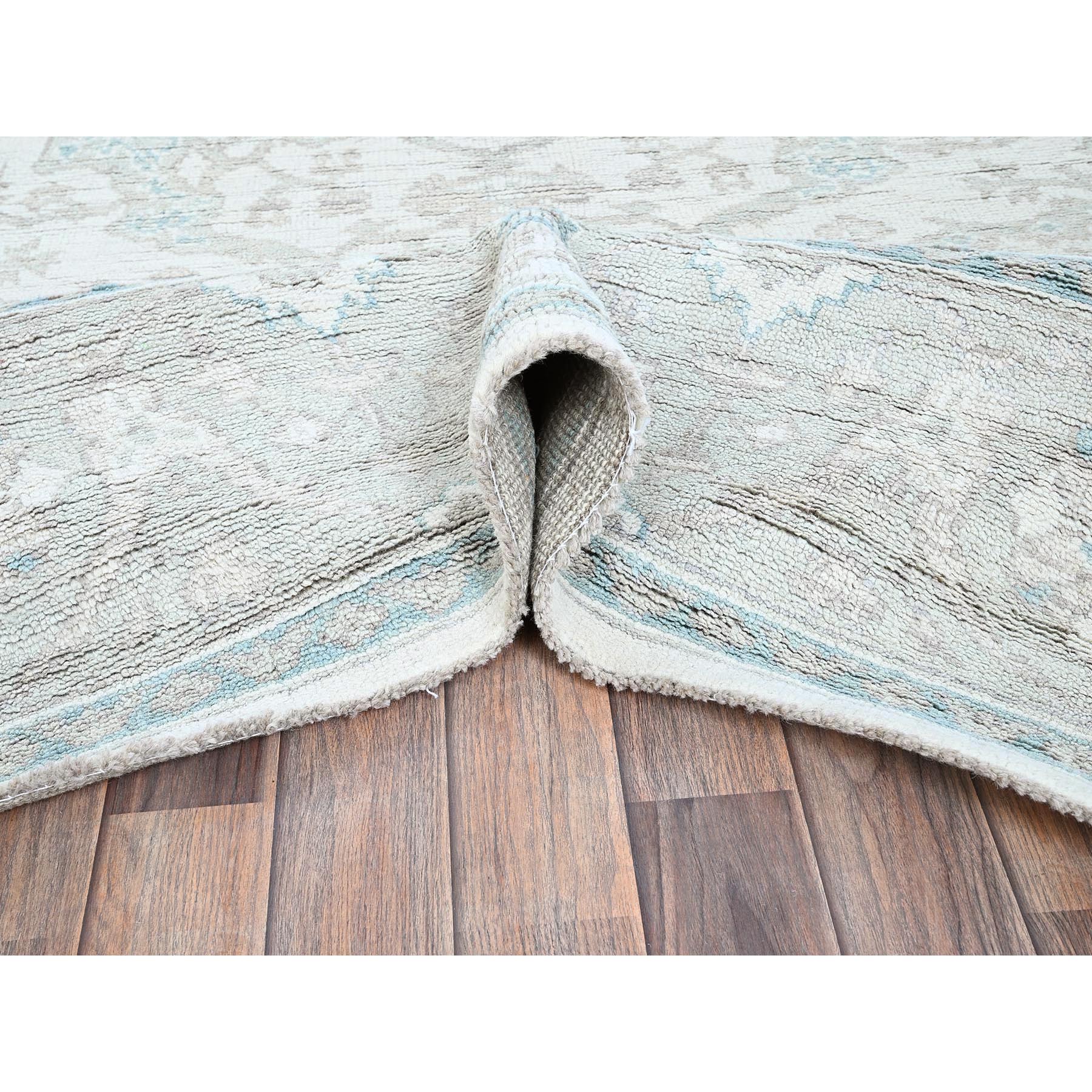 8'x9'8" Alabaster White, Afghan Oushak with All Over Vines Design, Supple Collection, Soft and Lush Pile, Velvety Wool, Densely Woven, Hand Knotted, Oriental Rug Sh899