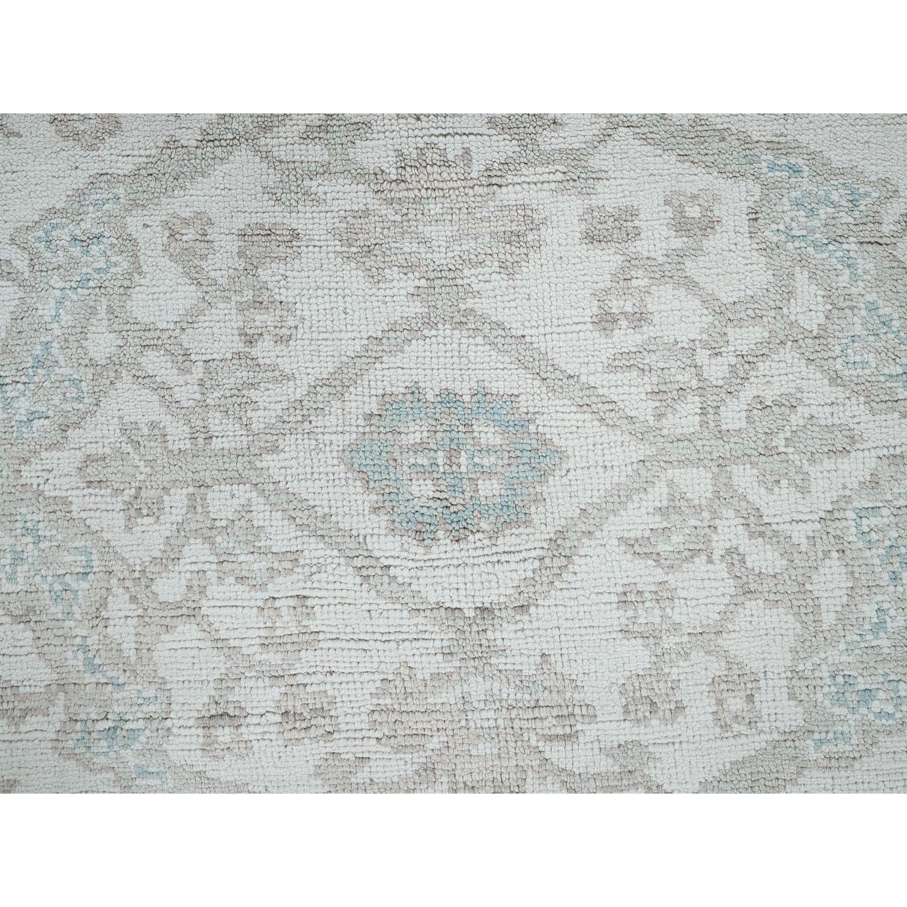 8'x9'8" Alabaster White, Afghan Oushak with All Over Vines Design, Supple Collection, Soft and Lush Pile, Velvety Wool, Densely Woven, Hand Knotted, Oriental Rug Sh899