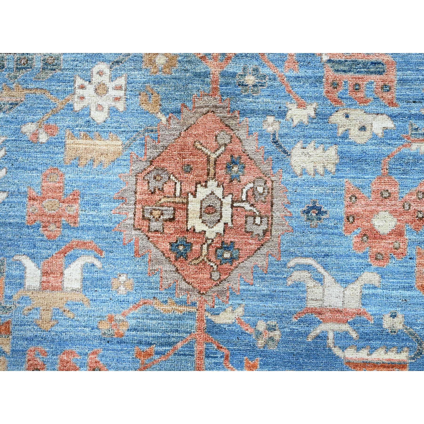 9'2"x12'3" Beaver Brown, Peshawar Heriz with Antique Serapi Design, Hand Knotted, High Mountain Wool, Vegetable Dyes, Soft Pile, Densely Woven, Oriental Rug Sh906