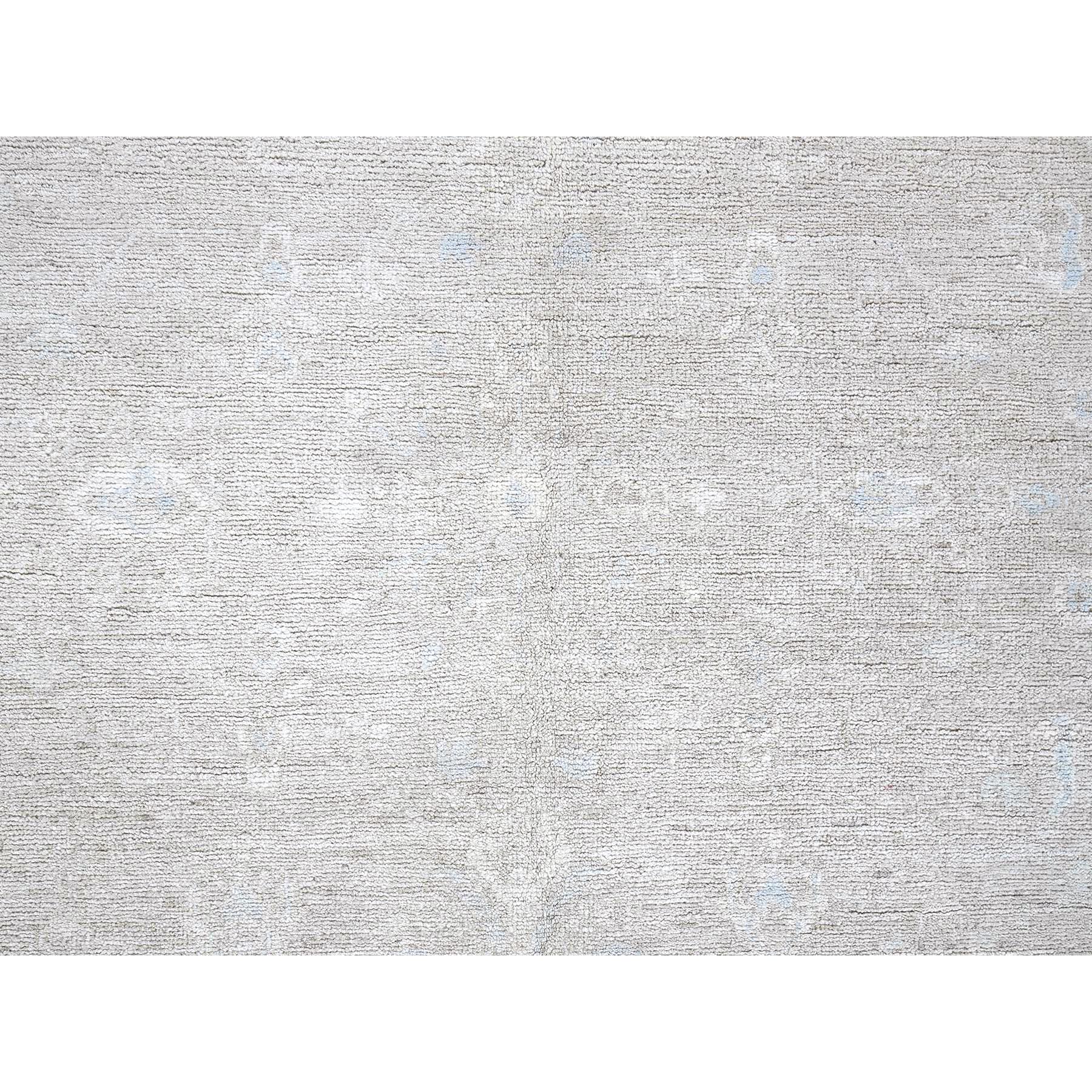 8'7"x11'5" Medium Gray, White Wash Peshawar with Heriz All Over Design, Hand Knotted, 100% Wool, Densely Woven, Oriental Rug Sh914
