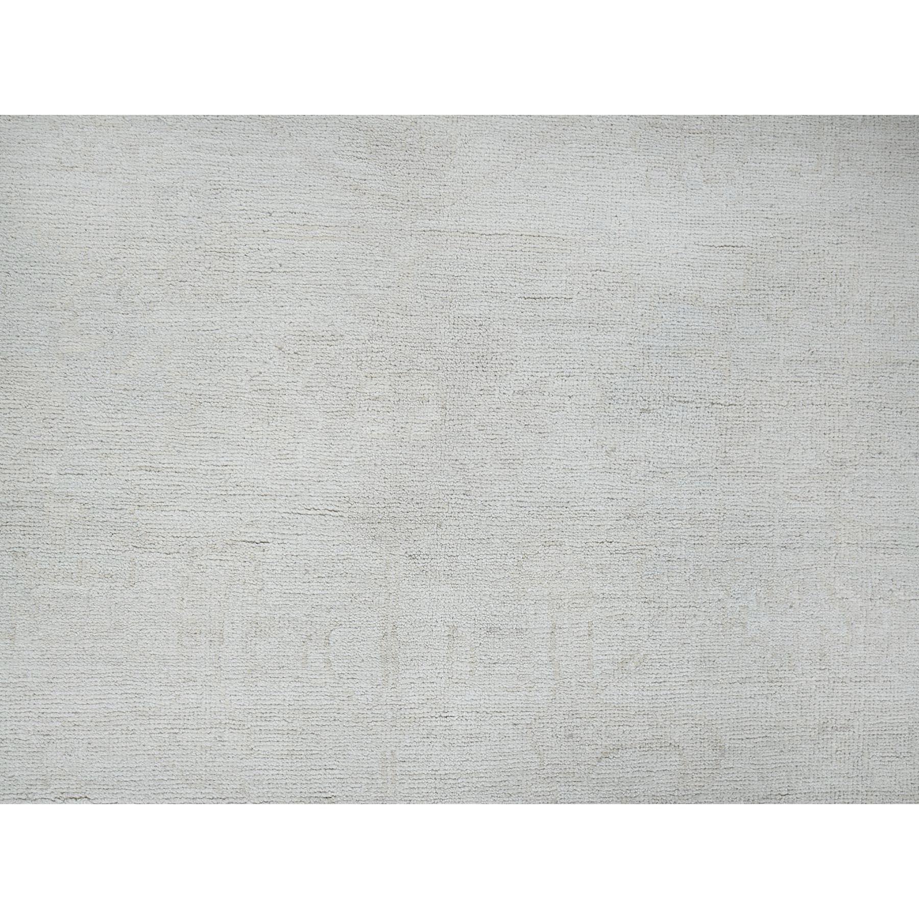 8'1"x9'10" Alabaster White, Washed Out Peshawar with Faded Out Leaf Design, Hand Knotted, 100% Wool, Densely Woven, Oriental Rug Sh916