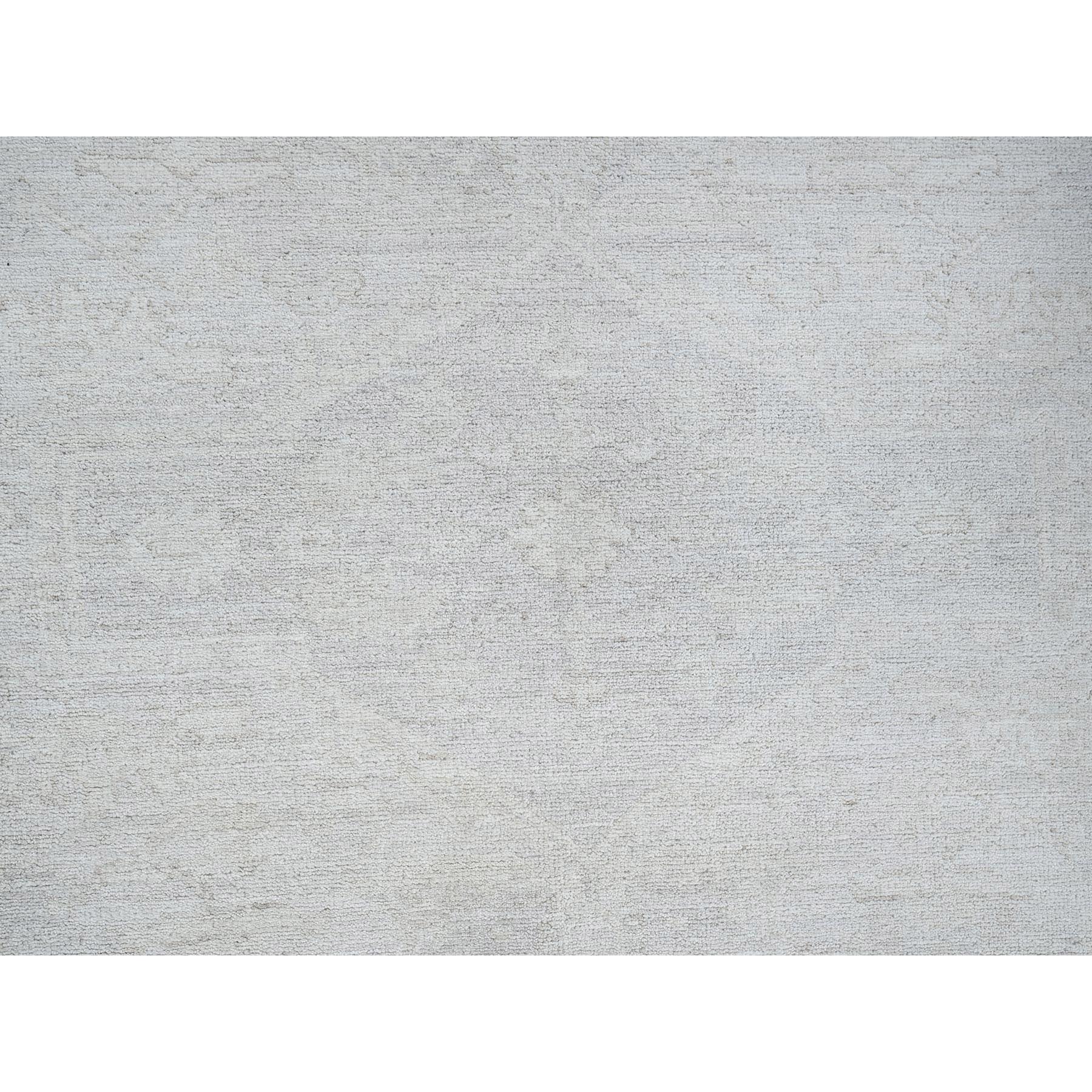 8'x9'9" Bone White, Washed Out Peshawar with Heriz Design, Hand Knotted, Pure Wool, Densely Woven, Oriental Rug Sh917