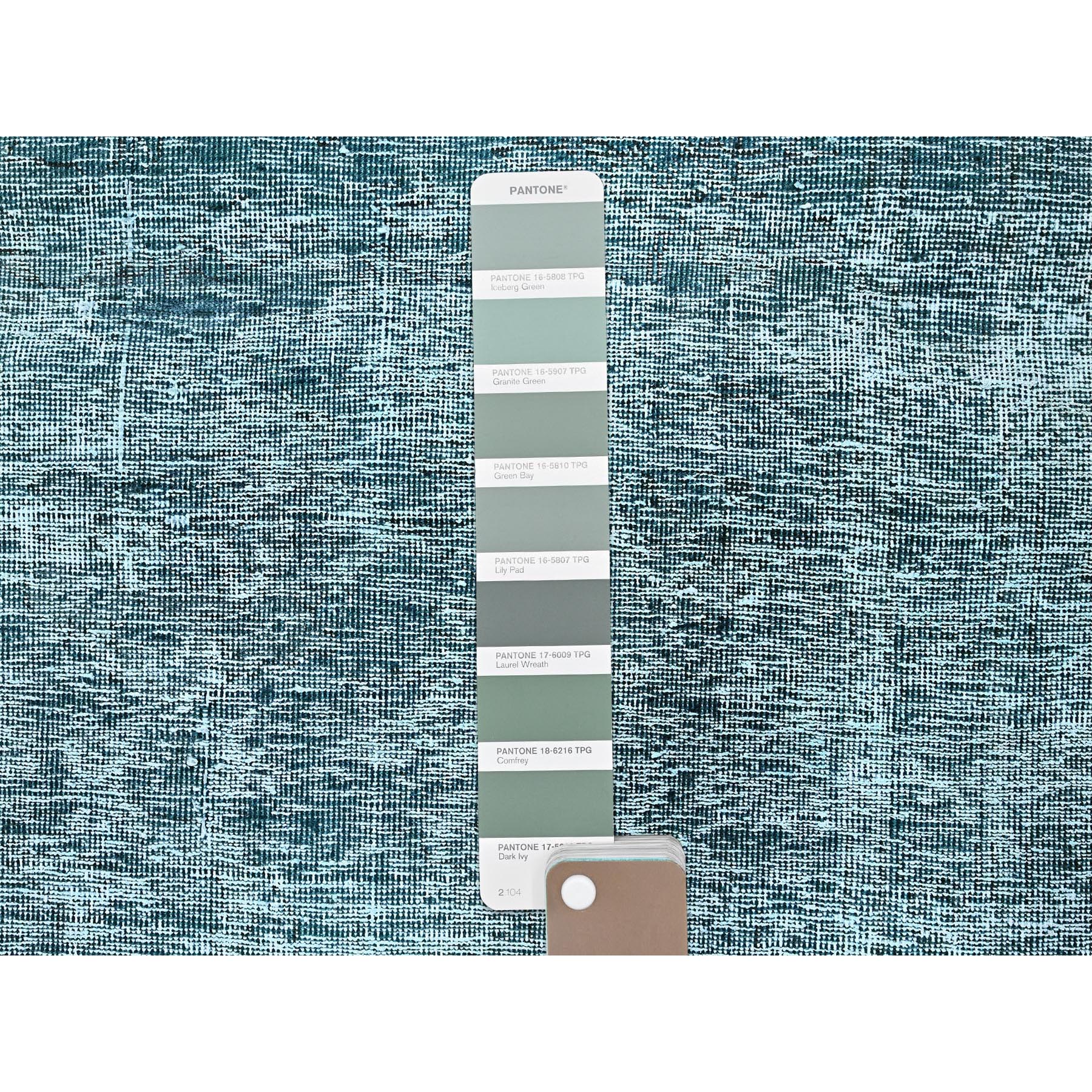2'7"x7'9" Viridian Green, Overdyed Vintage Persian Tabriz, Worn and Distressed, Sides and Ends Professionally Secured, Shaved Low, Hand Knotted, 100% Wool, Fragment, Runner, Oriental Rug Sh934
