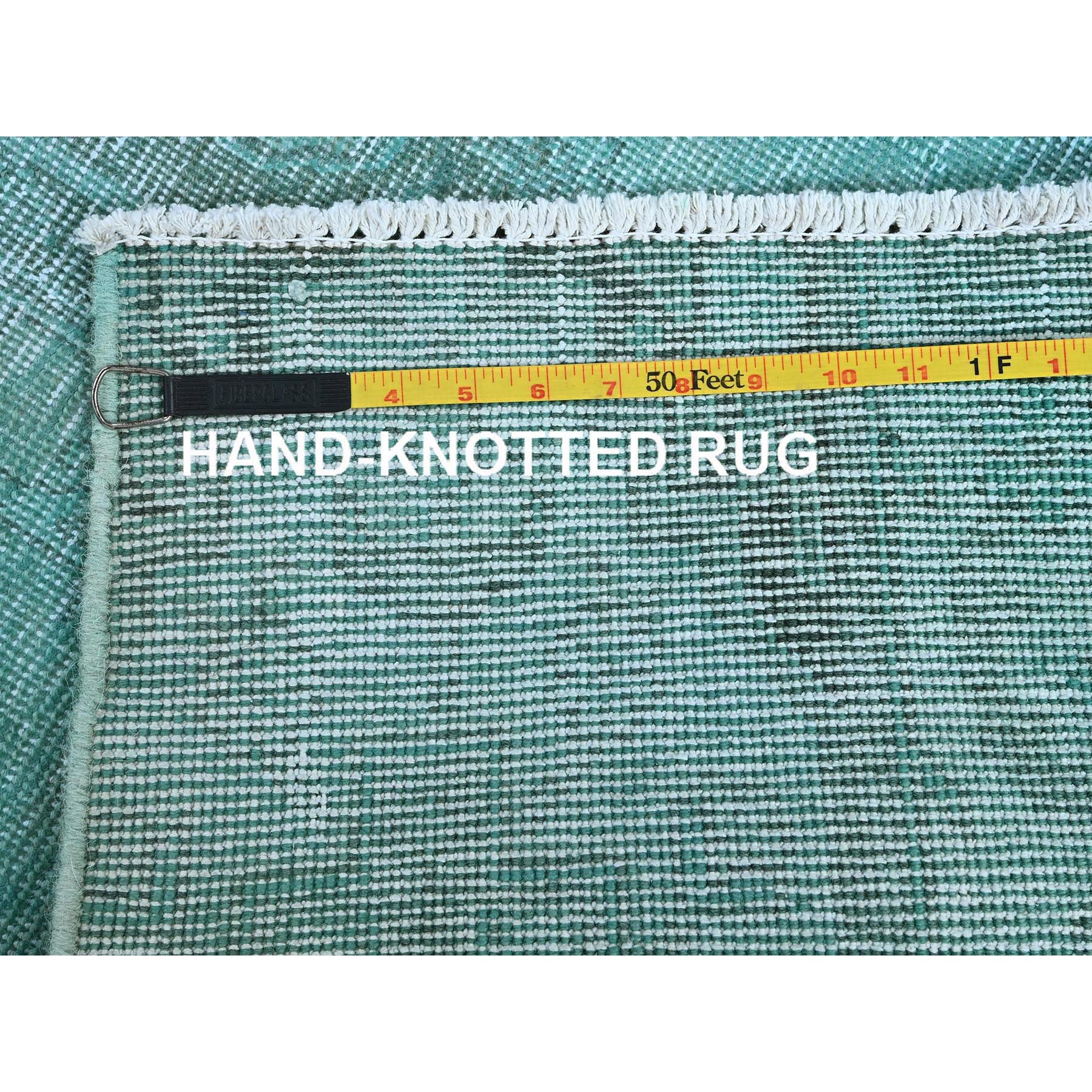 2'5"x10' Turquoise Blue, Overdyed Vintage Persian Tabriz, Distressed and Worn, Shaved Down, Sides and Ends Professionally Secured, Hand Knotted, 100% Wool, Fragment, Narrow Runner, Oriental Rug Sh936