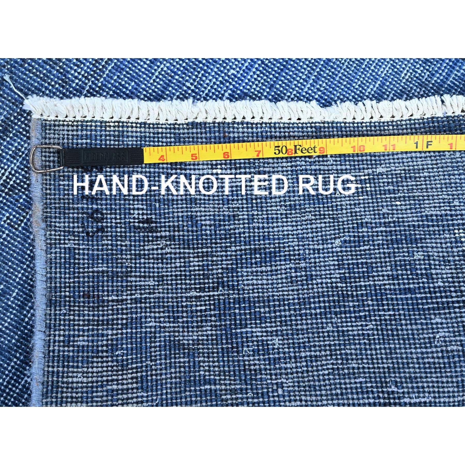 2'2"x6'2" Carolina Blue, Overdyed Vintage Persian Tabriz, Worn and Distressed, Sides and Ends Professionally Secured, Shaved Low, Hand Knotted, 100% Wool, Fragment, Narrow Runner, Oriental Rug Sh943
