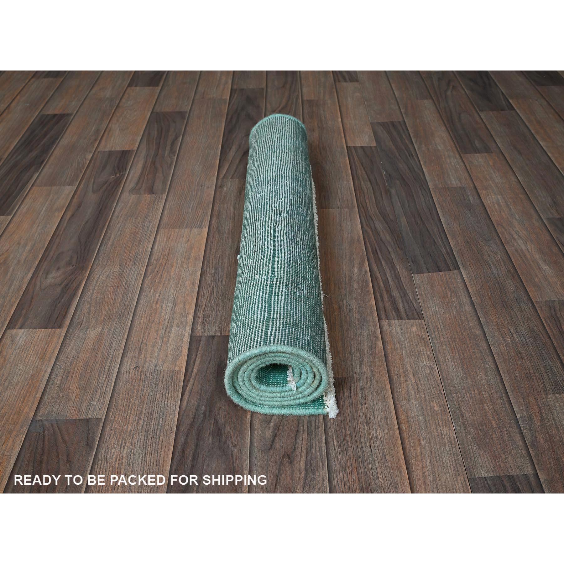 2'3'x4'6" Bottle Green, Overdyed Vintage Persian Tabriz, Worn and Distressed, Sides and Ends Professionally Secured, Shaved Down, Hand Knotted, 100% Wool, Fragment, Mat, Oriental Rug Sh955