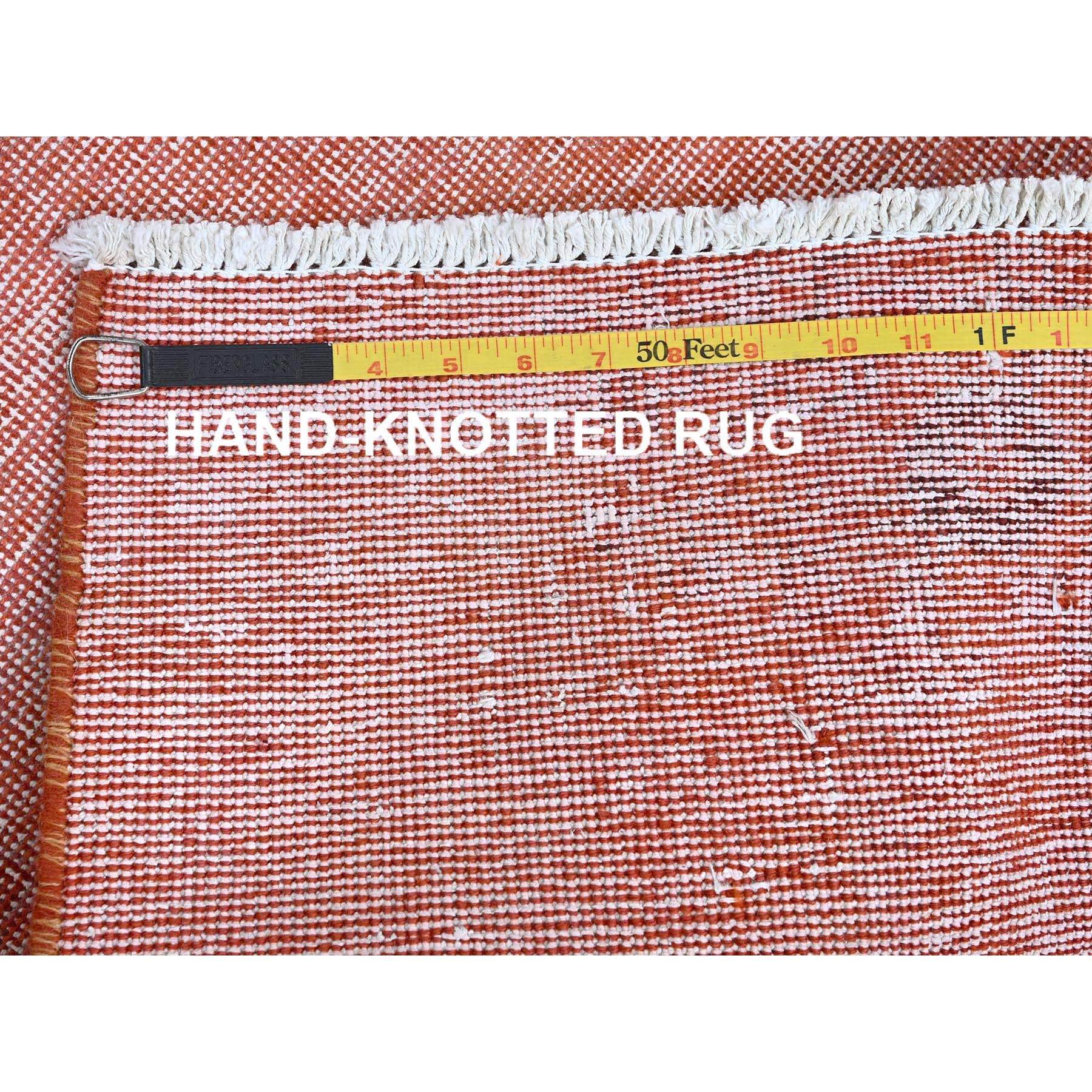 2'4"x5'6" Coral Red, Overdyed Vintage Persian Tabriz, Worn and Distressed, Sides and Ends Professionally Secured, Sheared Low, Hand Knotted, 100% Wool, Fragment, Short & Narrow Runner, Oriental Rug Sh956