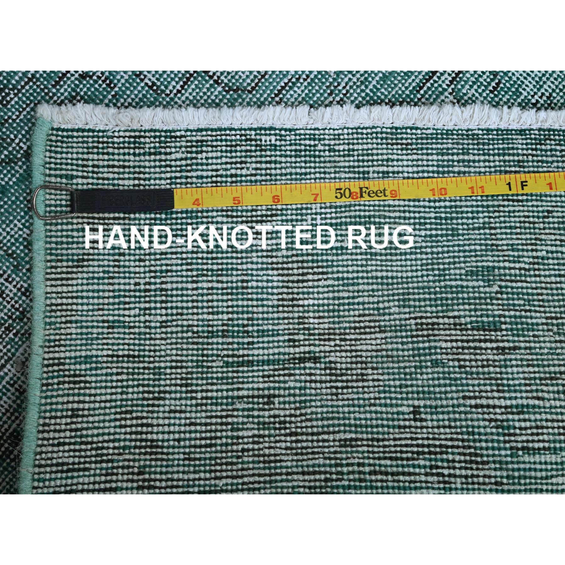 2'x5'8" Wasabi Green, Overdyed Vintage Persian Tabriz, Worn and Distressed, Sides and Ends Professionally Secured, Shaved Down, Hand Knotted, 100% Wool, Fragment, Short & Narrow Runner, Oriental Rug Sh962
