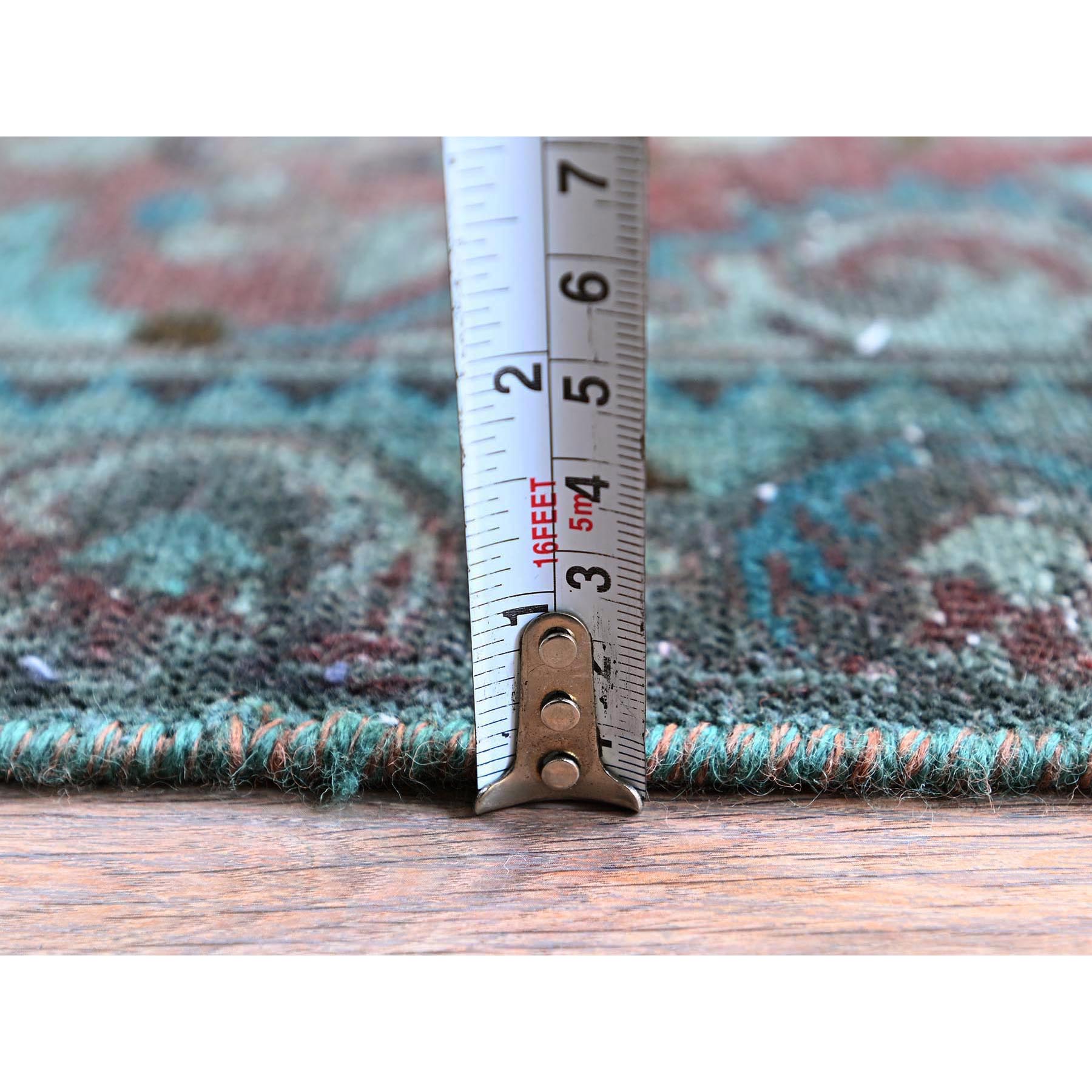 2'2"x4'2" Wine Red, Overdyed Vintage Persian Lilahan with Geometric Pattern, Shaved Low, Zero Pile, Evenly Worn, Sides and Ends Professionally Secured, Clean, Hand Knotted, 100% Wool, Mat, Oriental Rug Sh975