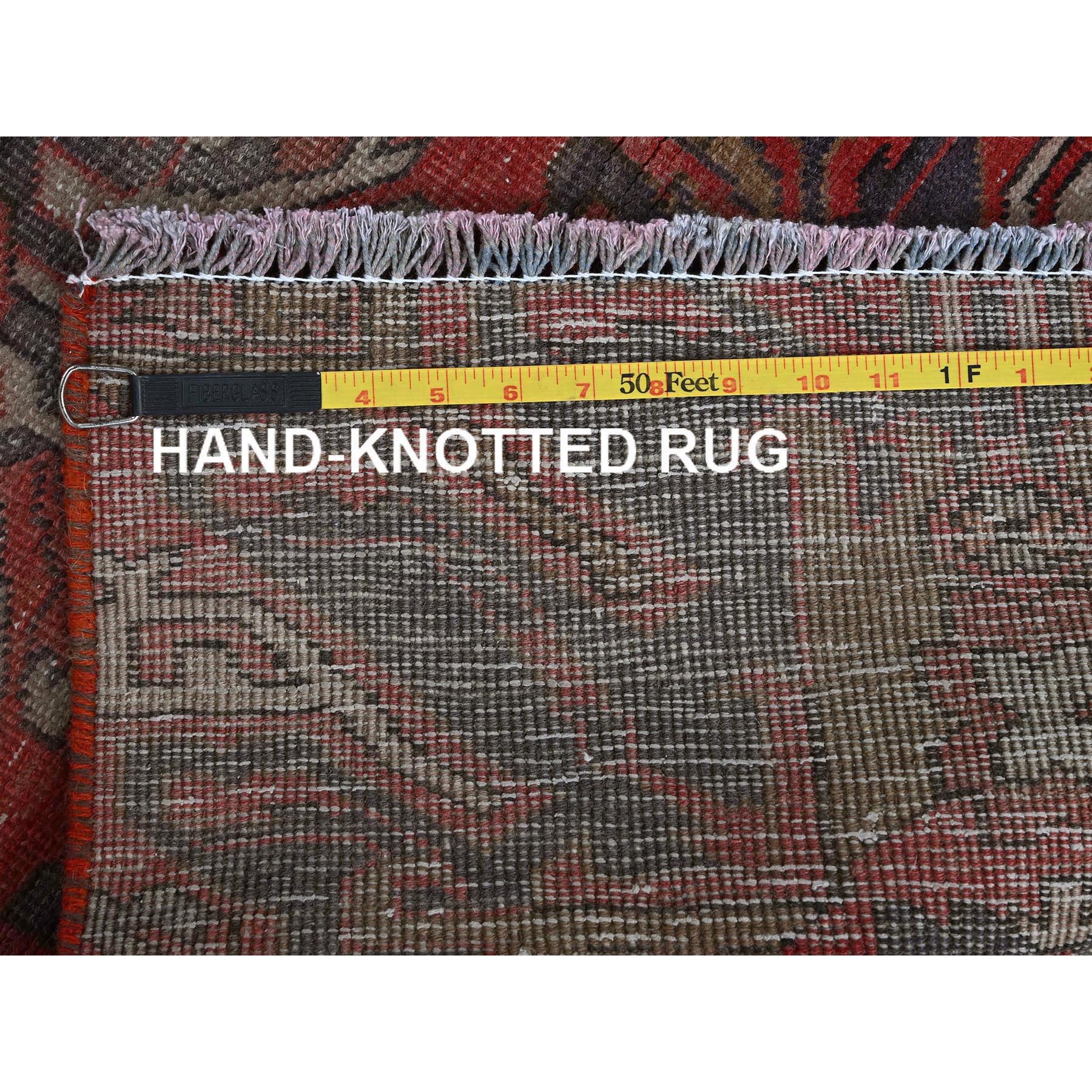 2'x3'10" Crimson Red, Vintage Northwest Persian with Eagle Kazak Design, Cropped Thin, Zero Pile, Sides and Ends Professionally Secured, Hand Knotted, 100% Wool, Fragment, Mat, Oriental Rug Sh978