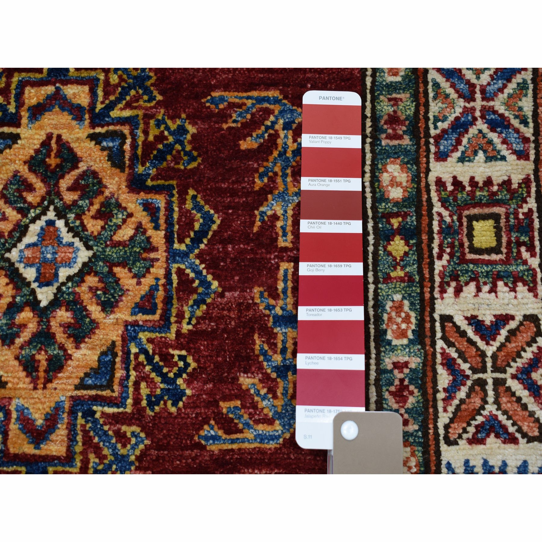 2-8 x20-6  Super Kazak Red Geometric Design Pure Wool Hand-Knotted XL Runner Oriental Rug 