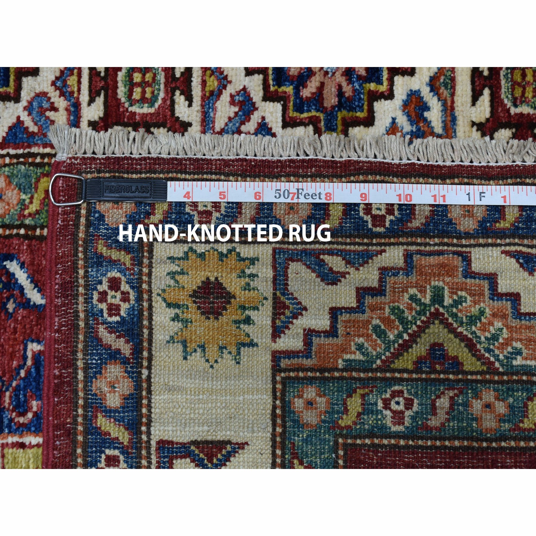 2-8 x19-3  Super Kazak Red Geometric Design Pure Wool Hand-Knotted XL Runner Oriental Rug 