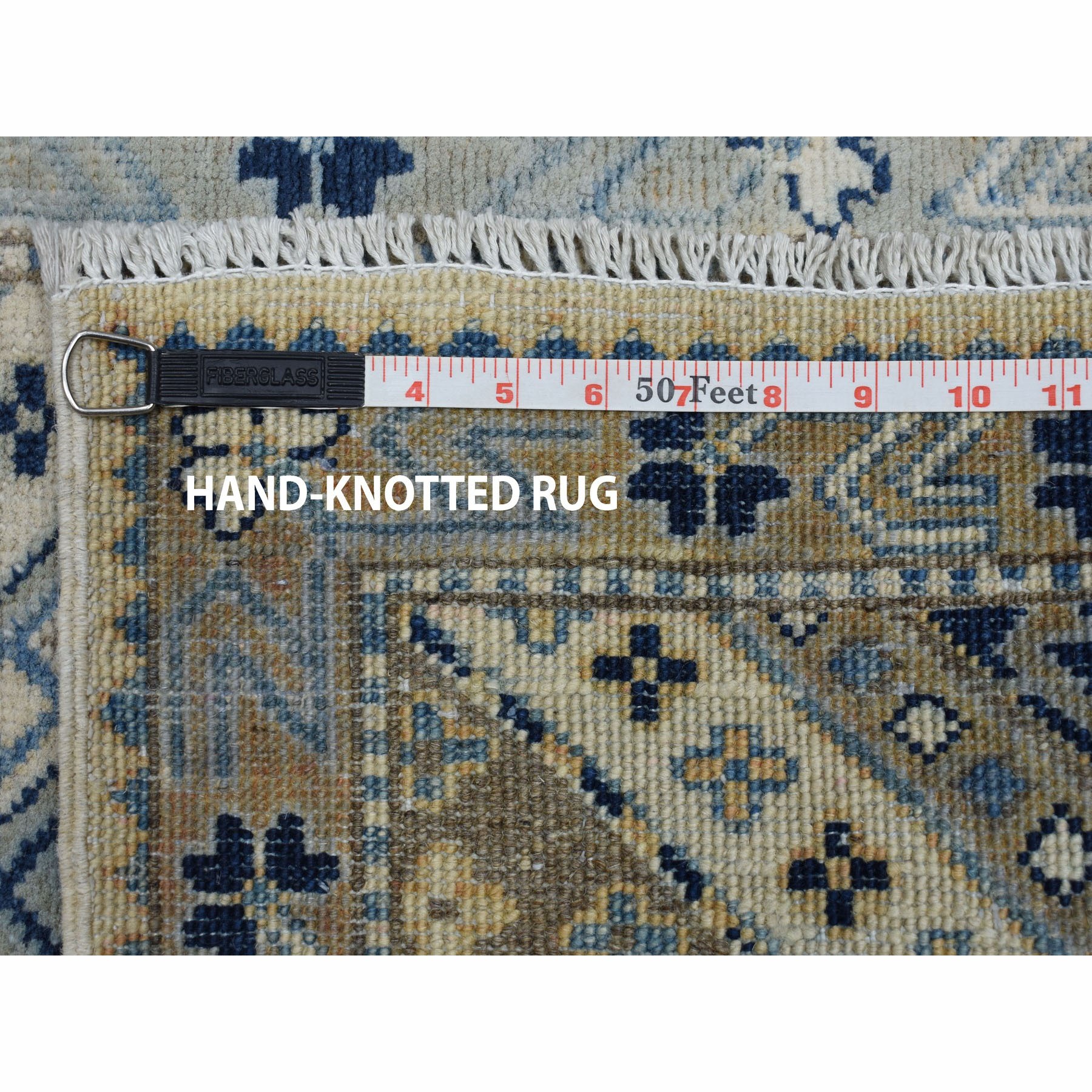 2-x2-10  Hand-Knotted Pure Wool Vintage Look Kazak Oriental Rug 