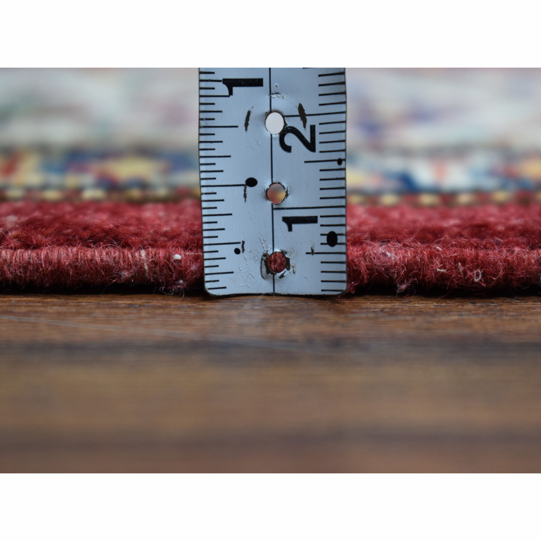 2-10 x20-1  Super Kazak Red Geometric Design Pure Wool Hand-Knotted XL Runner Oriental Rug 