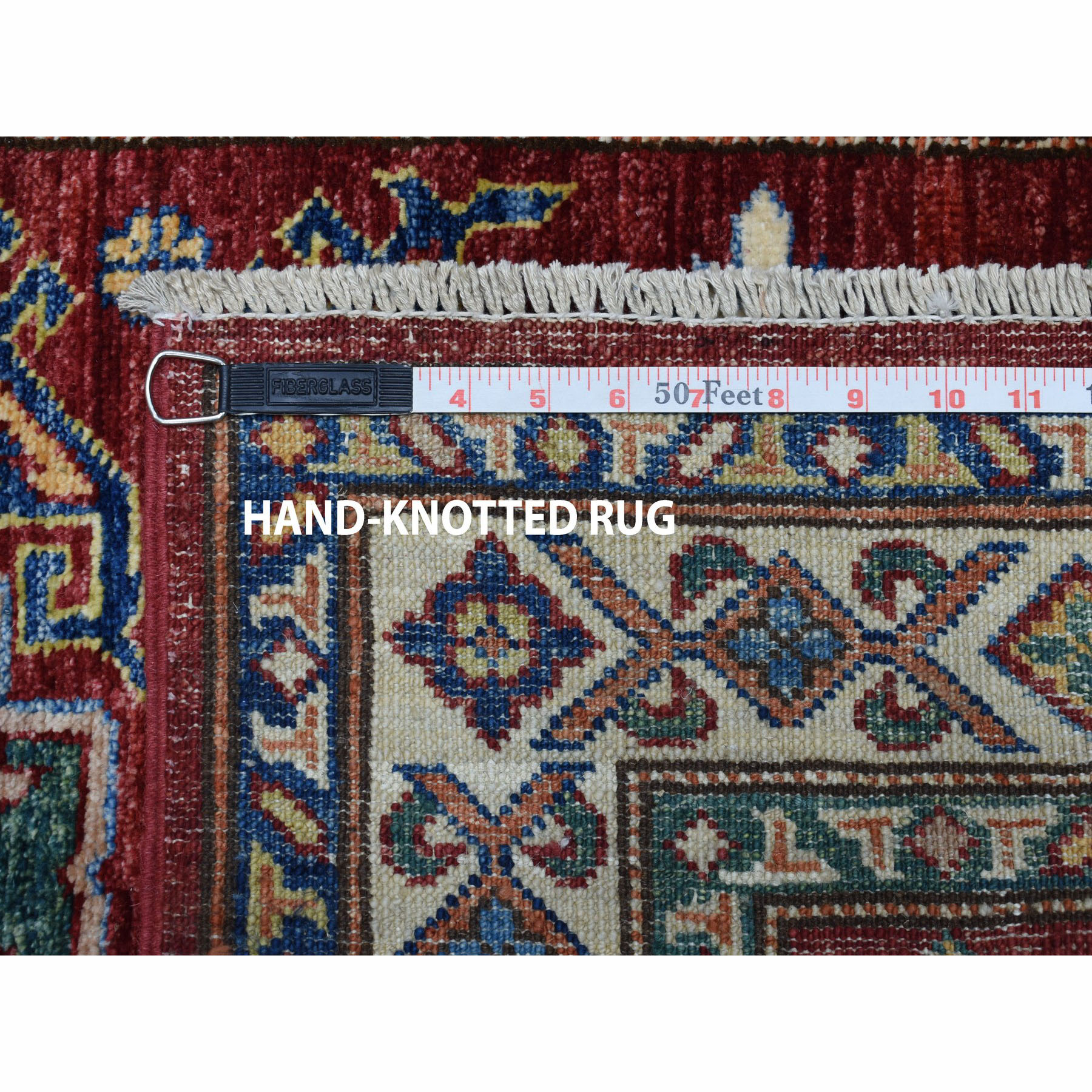 2-8 x20- Super Kazak Red Geometric Design Pure Wool Hand-Knotted XL Runner Oriental Rug 