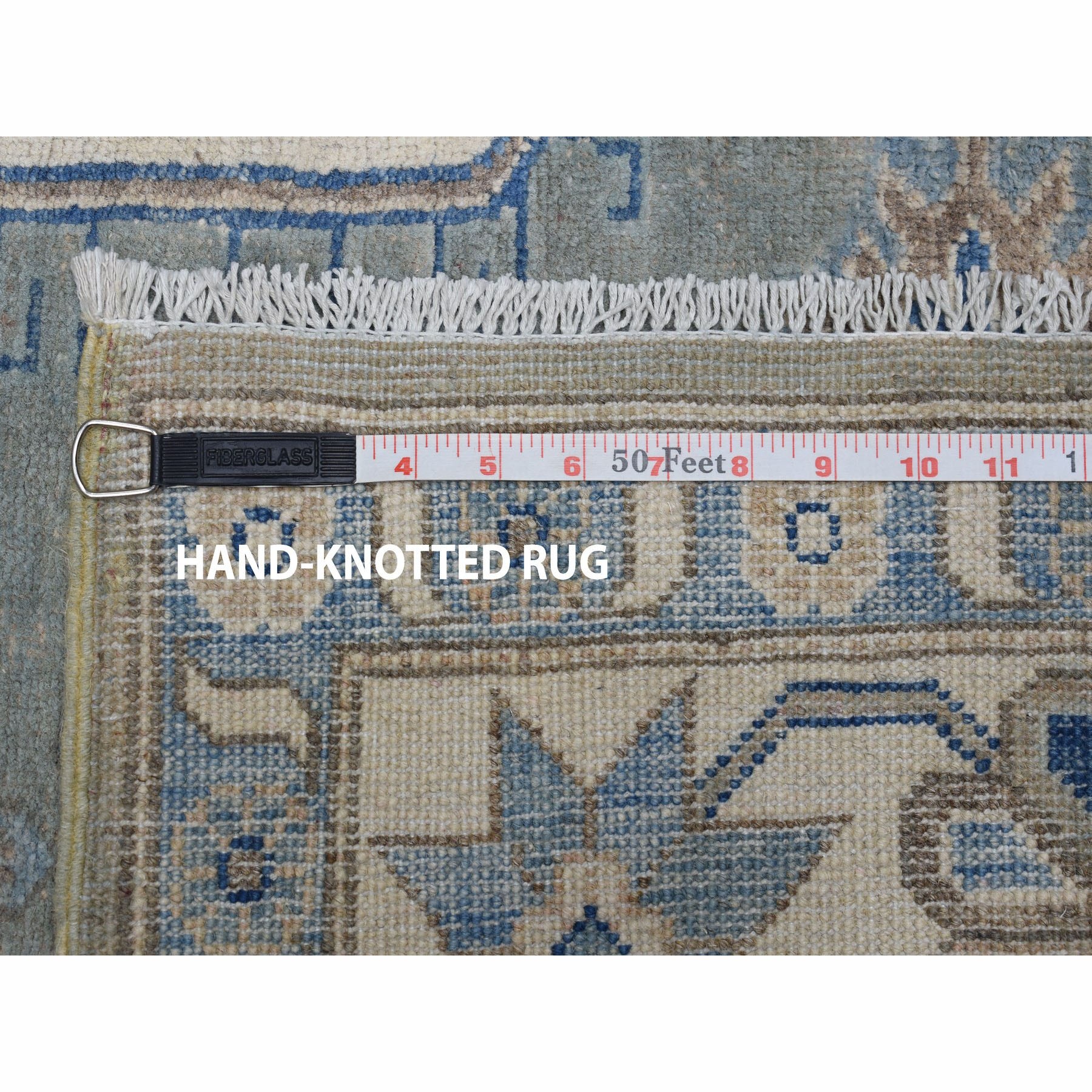 6-4 x9-2  Gray Hand-Knotted Vintage Look Kazak Pure Wool Oriental Rug 