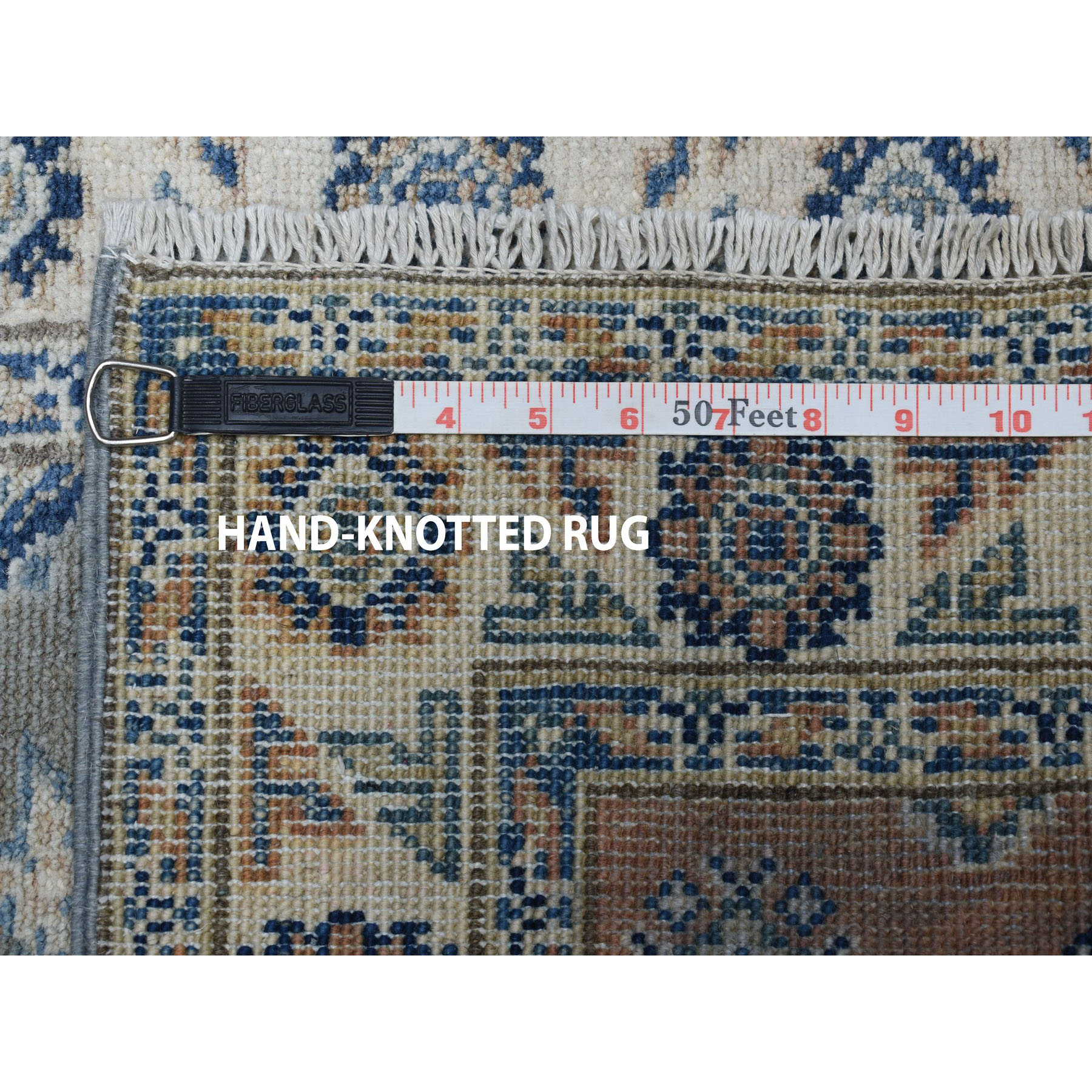 2-x2-10  Pure Wool Vintage Look Kazak Hand-Knotted Oriental Rug 