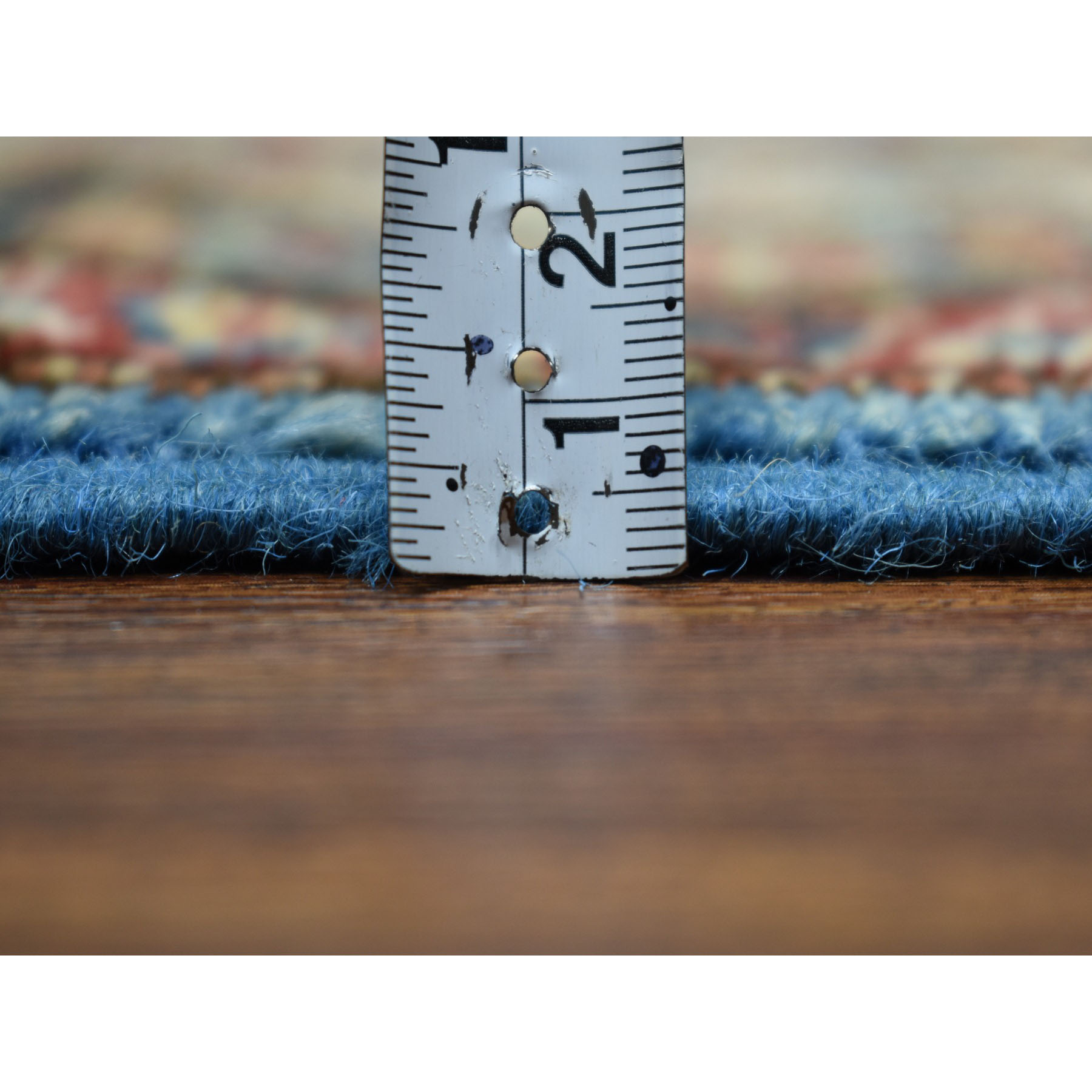 3-2 x4-9  Blue Super Kazak Geometric Design Pure Wool Hand-Knotted Oriental Rug 
