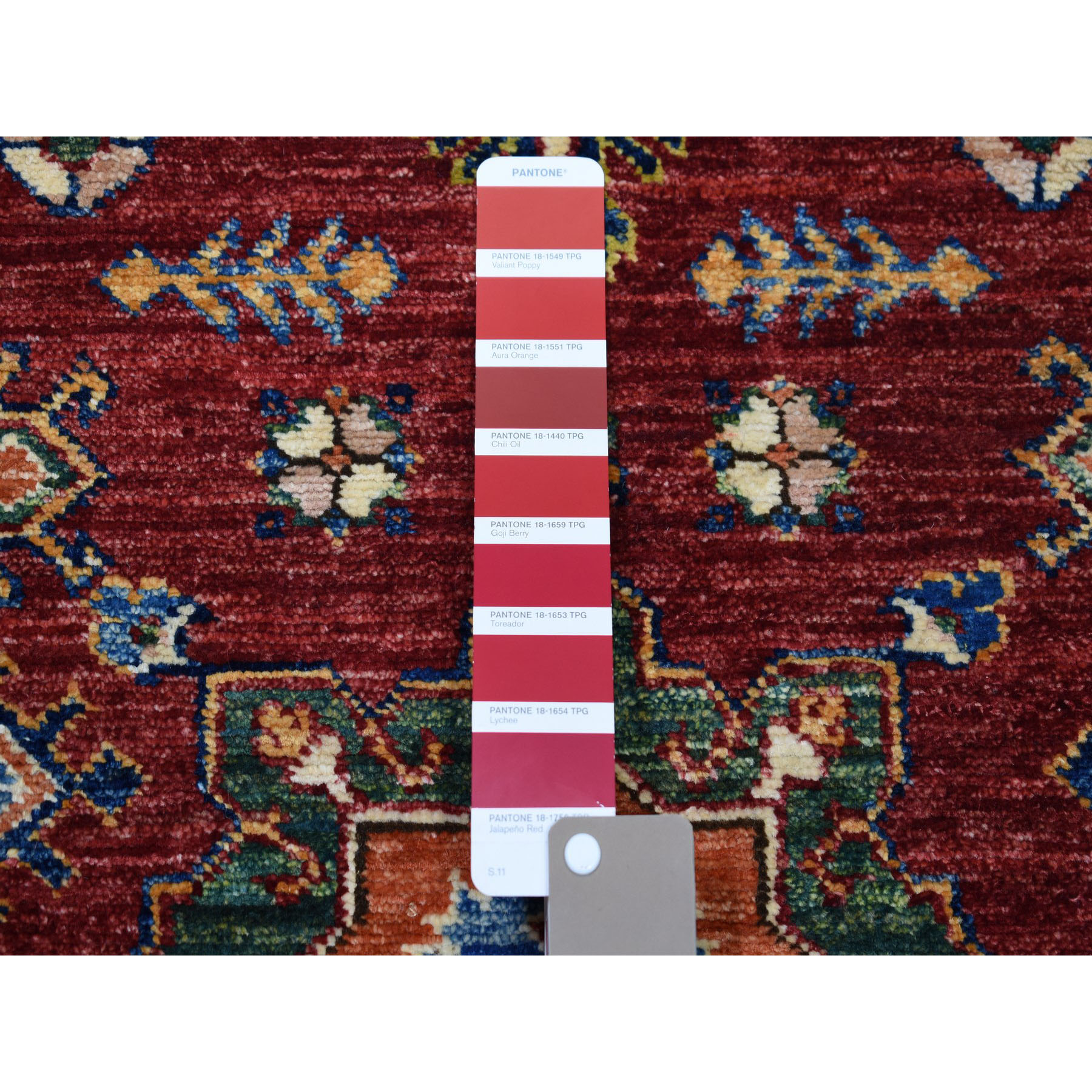 3-4 x19- Red Super Kazak Geometric Design Pure Wool XL Runner Hand-Knotted Oriental Rug 