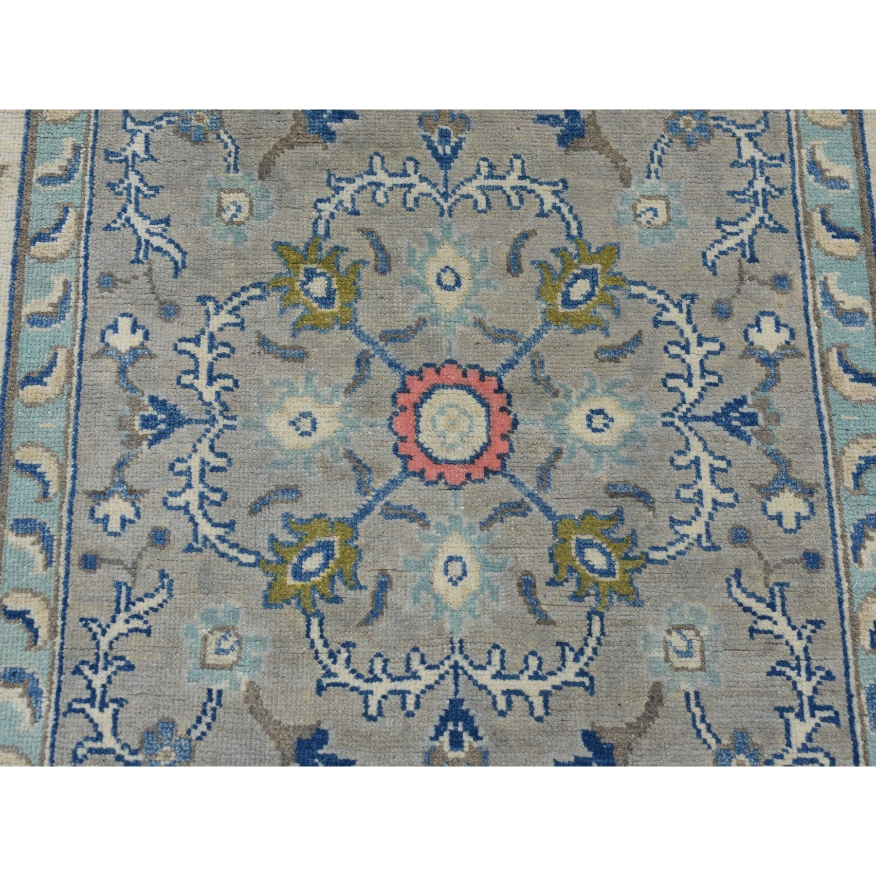 4-1 x6- Colorful Gray Fusion Kazak Pure Wool Geometric Design Hand Knotted Oriental Rug 