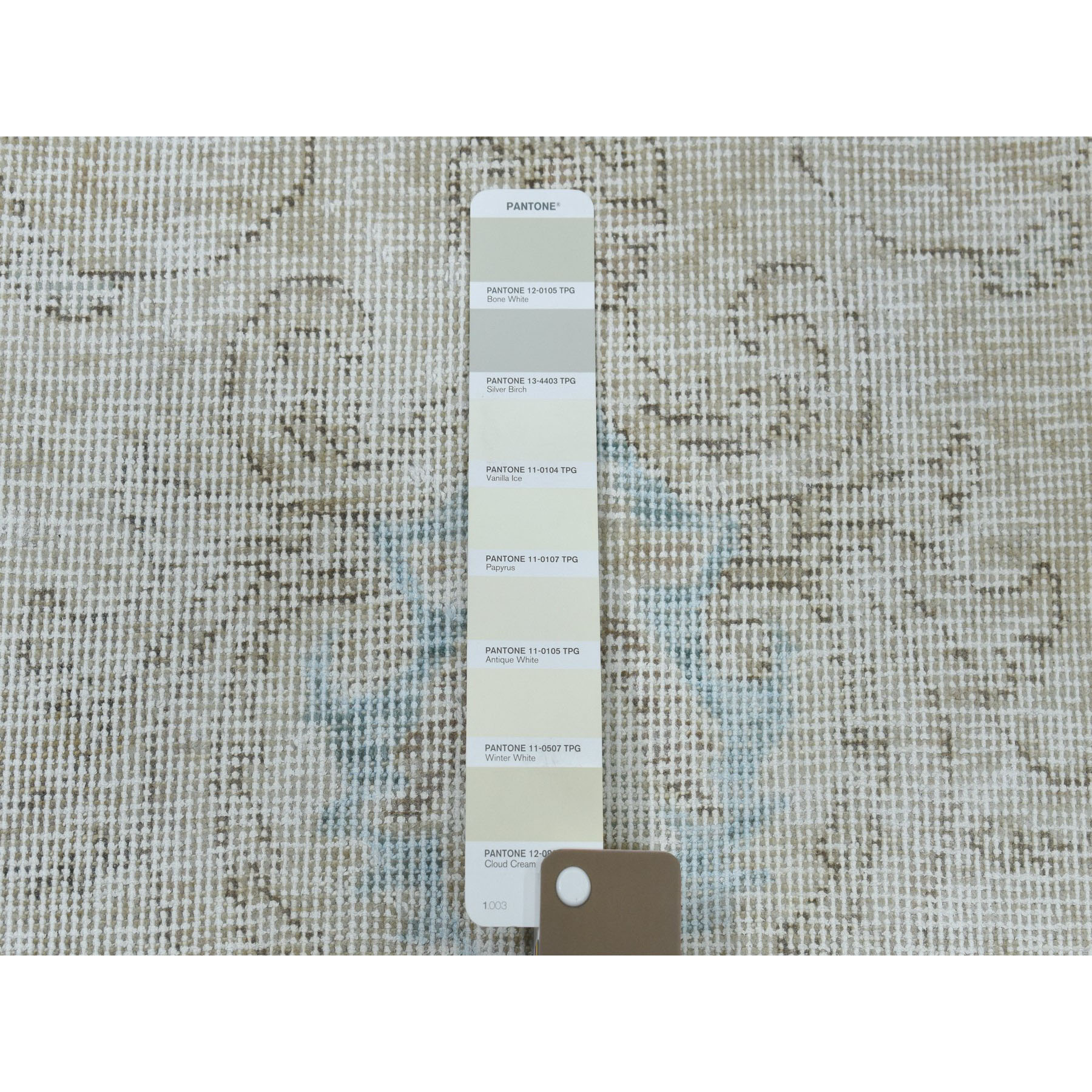 8-10 x12- Vintage White Wash Tabriz Worn Wool Hand-Knotted Oriental Rug 