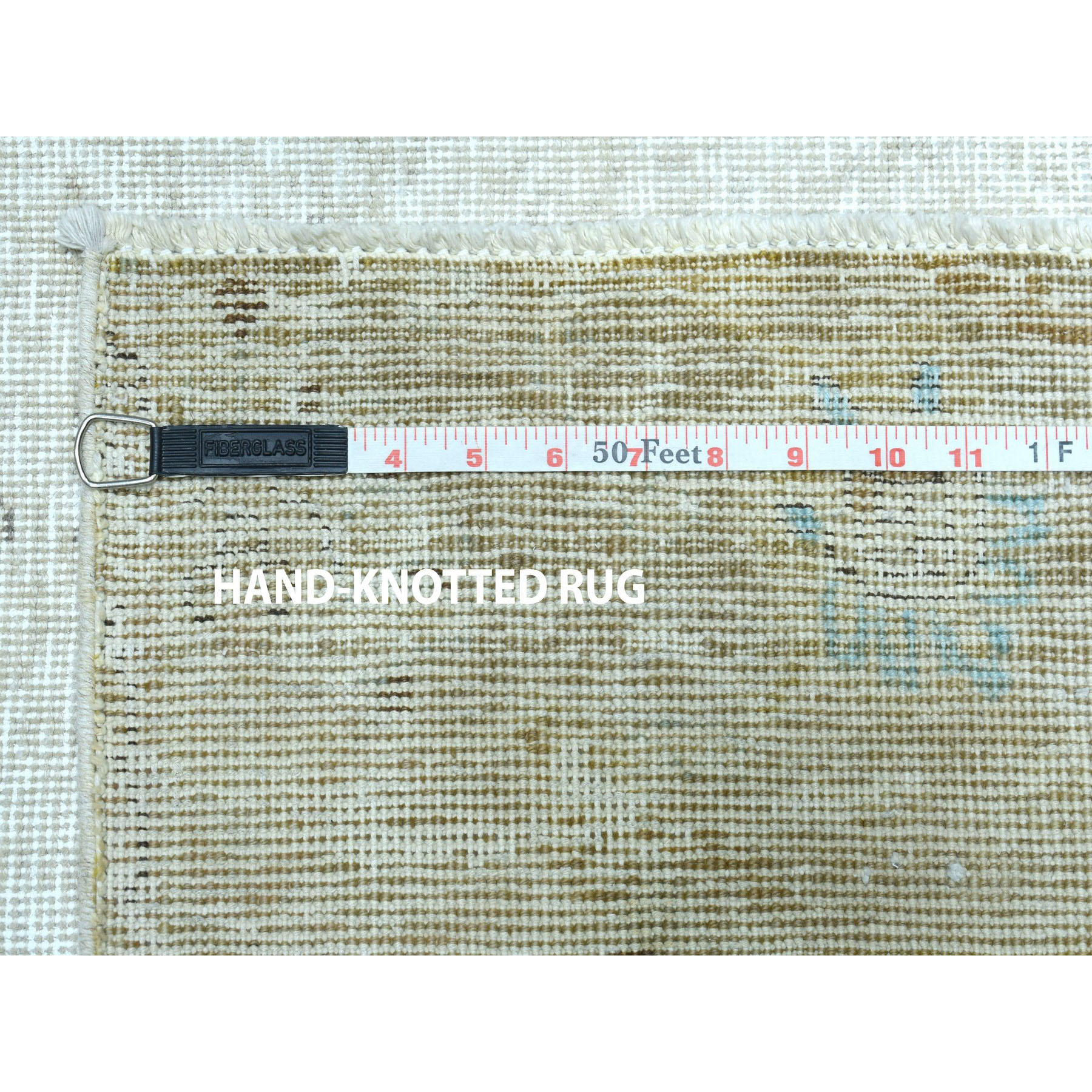 8-10 x12- Vintage White Wash Tabriz Worn Wool Hand-Knotted Oriental Rug 