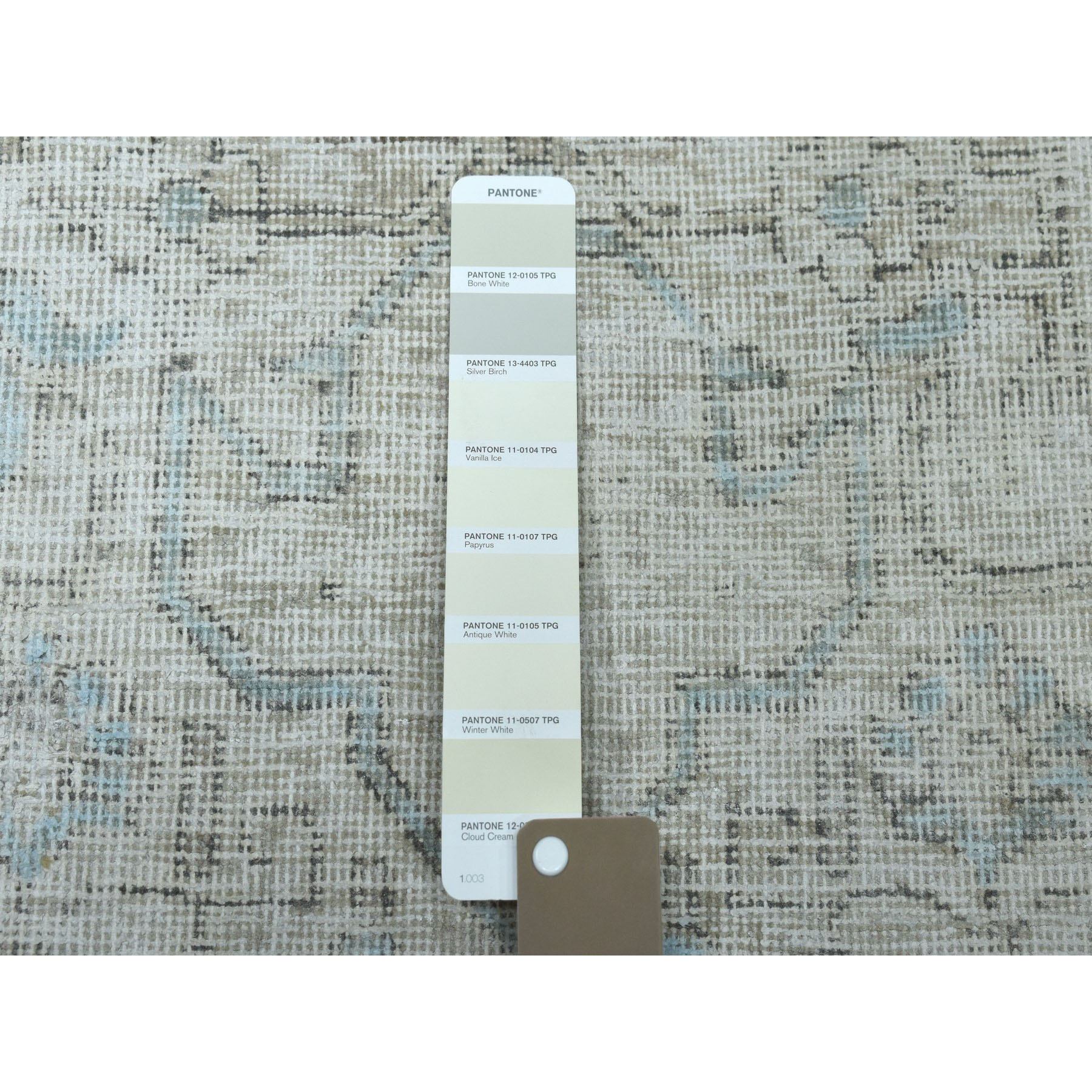 6-1 x9- Vintage White Wash Tabriz Worn Wool Hand-Knotted Oriental Rug 